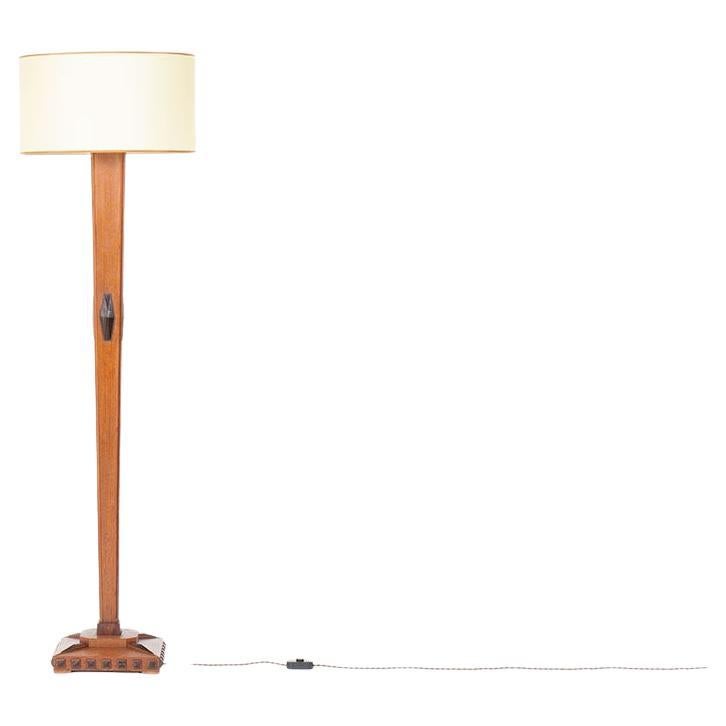 Art deco floor lamp in rosewood and ebony 1930 For Sale