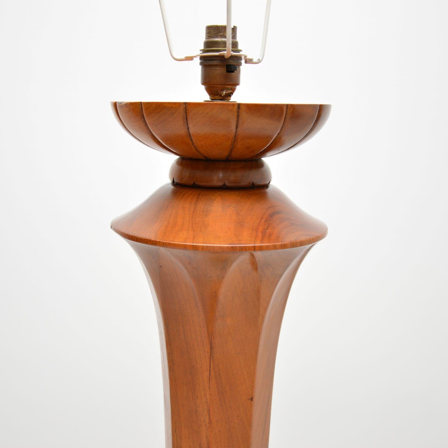 Art Deco Floor Lamp in Solid Walnut For Sale 1