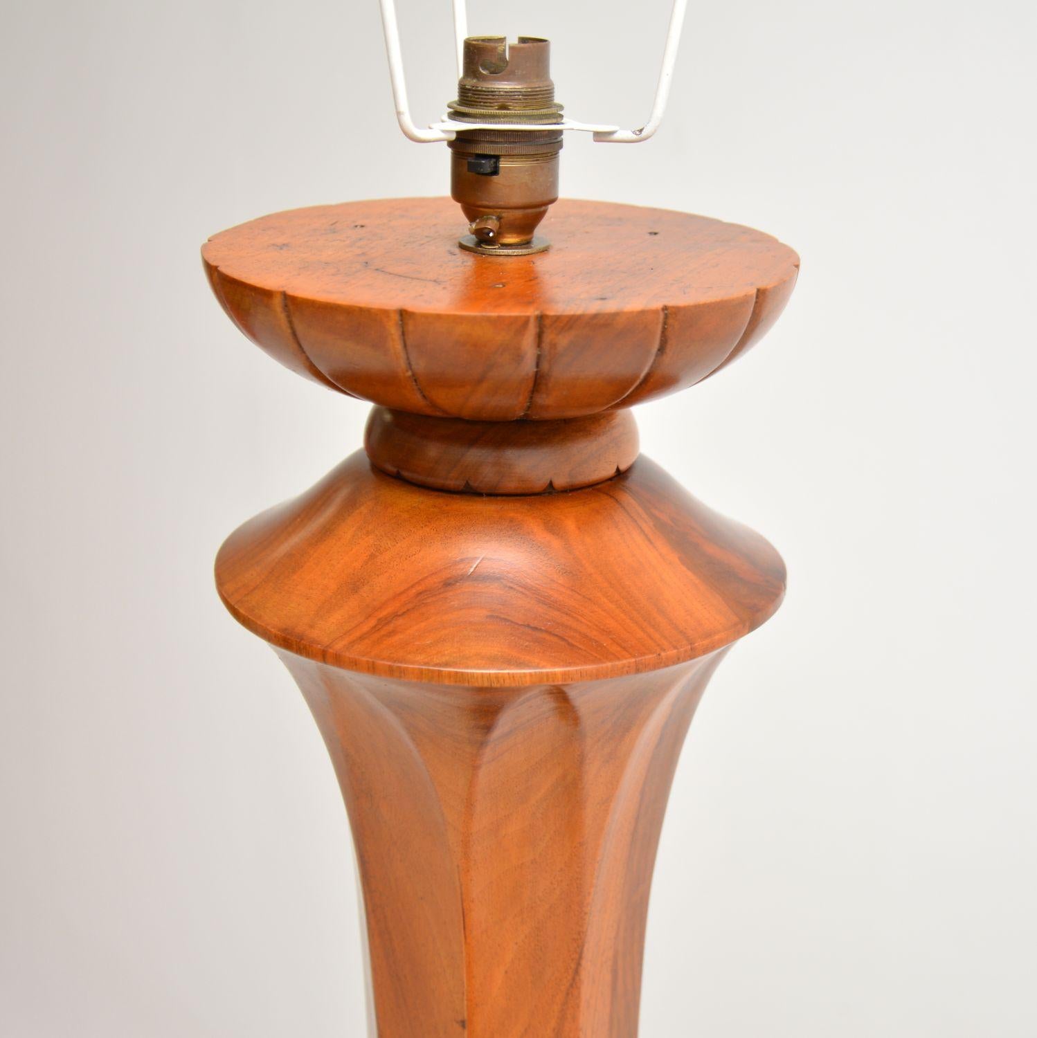 Art Deco Floor Lamp in Solid Walnut For Sale 2