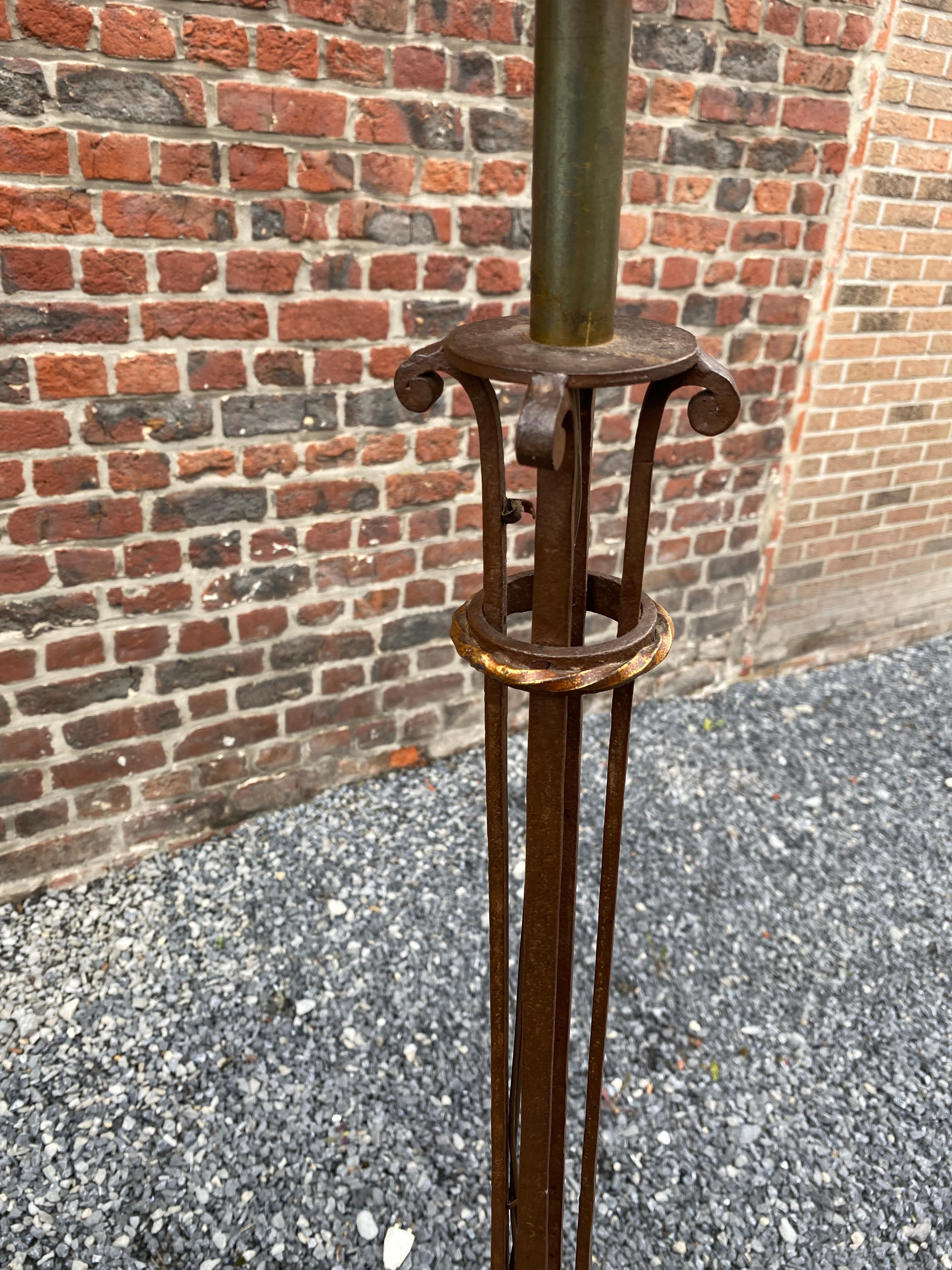 Art Deco Floor Lamp in the Style of Gilbert Poillerat, circa 1940 For Sale 2
