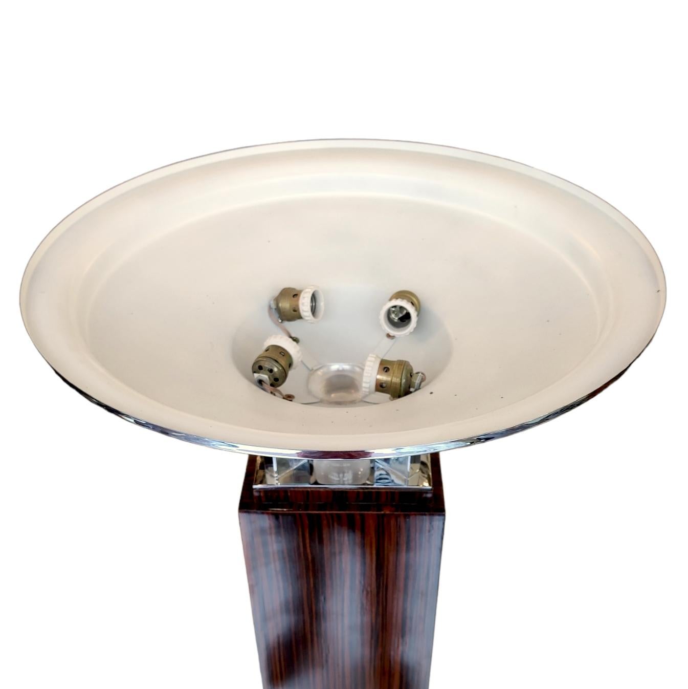 20th Century Art Deco Floor Lamp Macassar  For Sale
