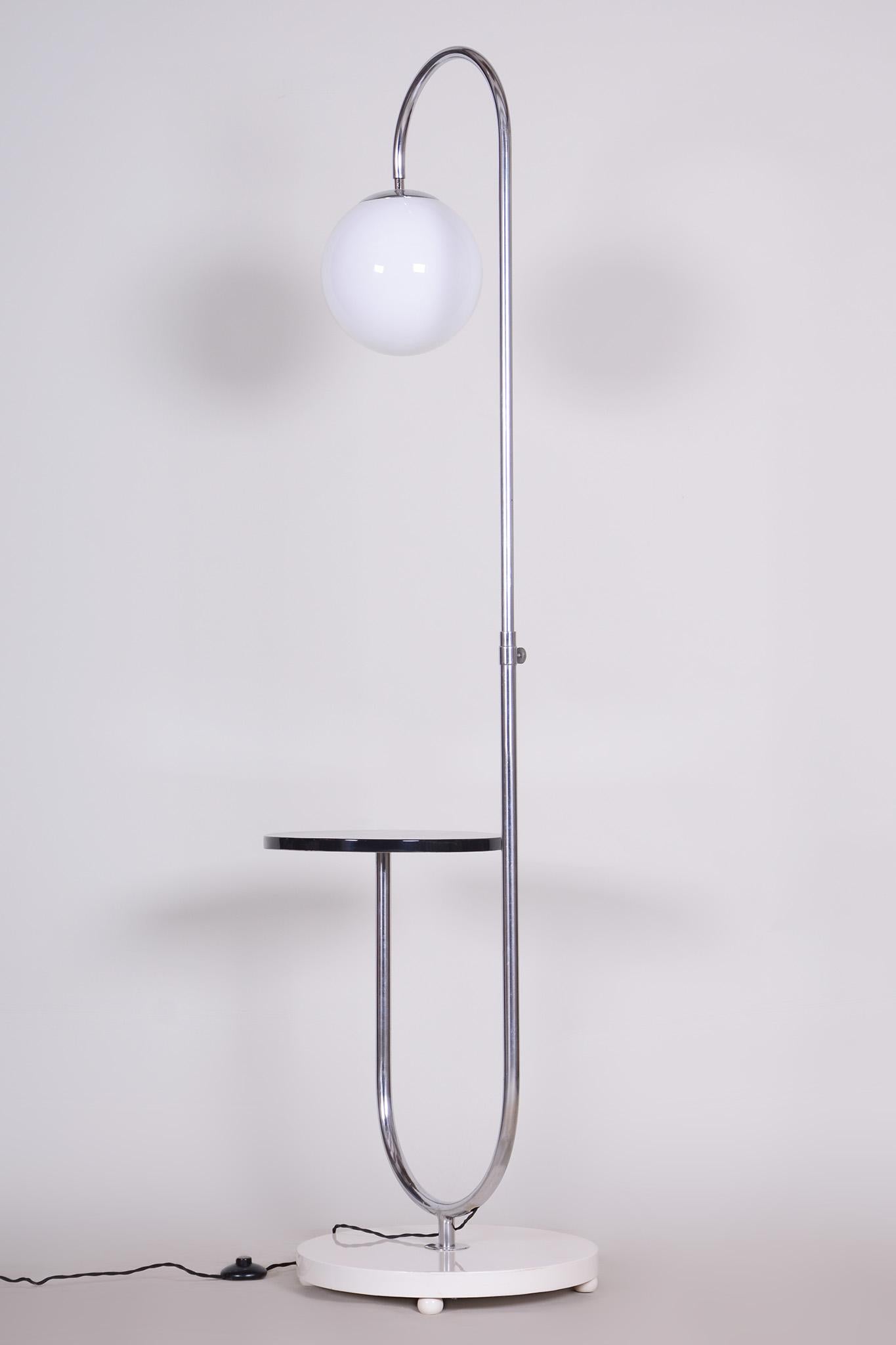 Czech Art Deco Floor Lamp Made 30s, Designed by Halabala, Made by UP Závody, Restored For Sale