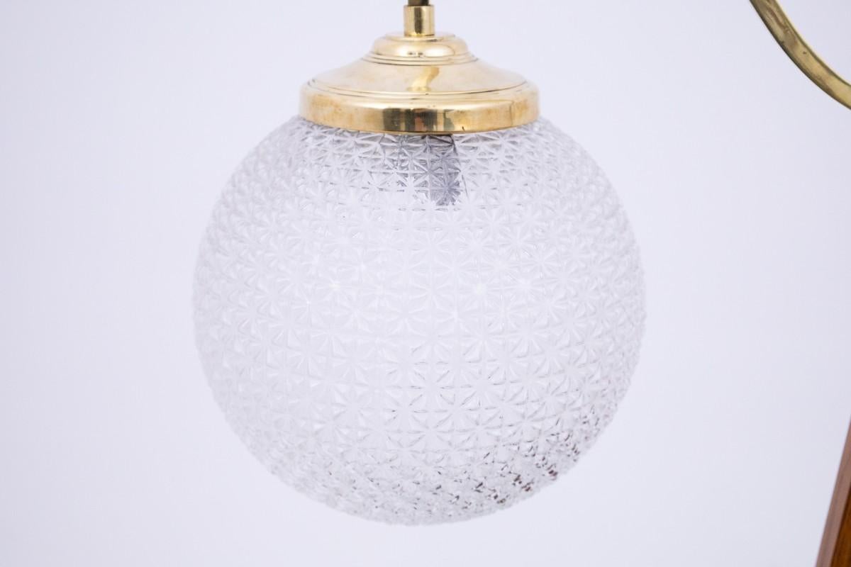 Noce Lampada da terra Art Déco, metà del XX secolo, Polonia. in vendita
