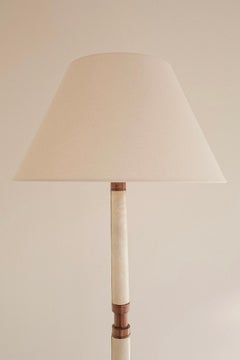 Art Deco Floor Lamp, Parchment and Wood, French Design, 1940