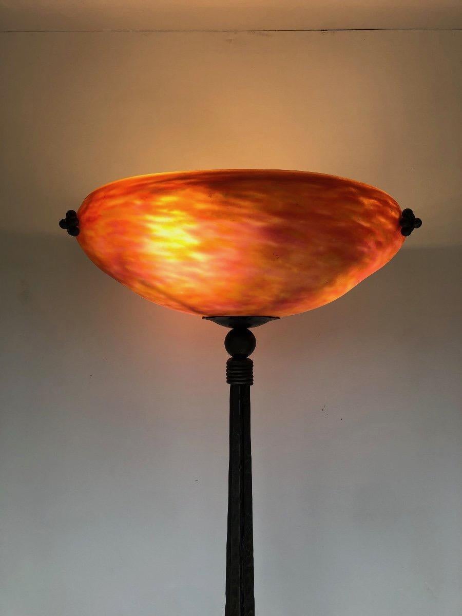 Art Deco Floor Lamp Paul Kiss And Daum Nancy In Excellent Condition In NANTES, FR