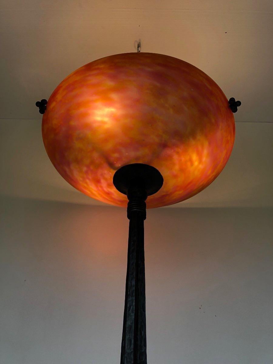 Stehlampe im Art déco-Stil von Paul Kiss und Daum Nancy (20. Jahrhundert) im Angebot