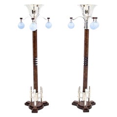 Art Deco Floor Lamp Set, Art Deco lanterns, Poland, 1970s