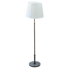 Art Deco floor lamp with marble, bronze and brass. Swedish 1930-40s