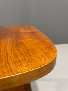 Art Deco Floor Lamp with Milk Glass and Side Table, Thonet, 1950s – Czechoslovak