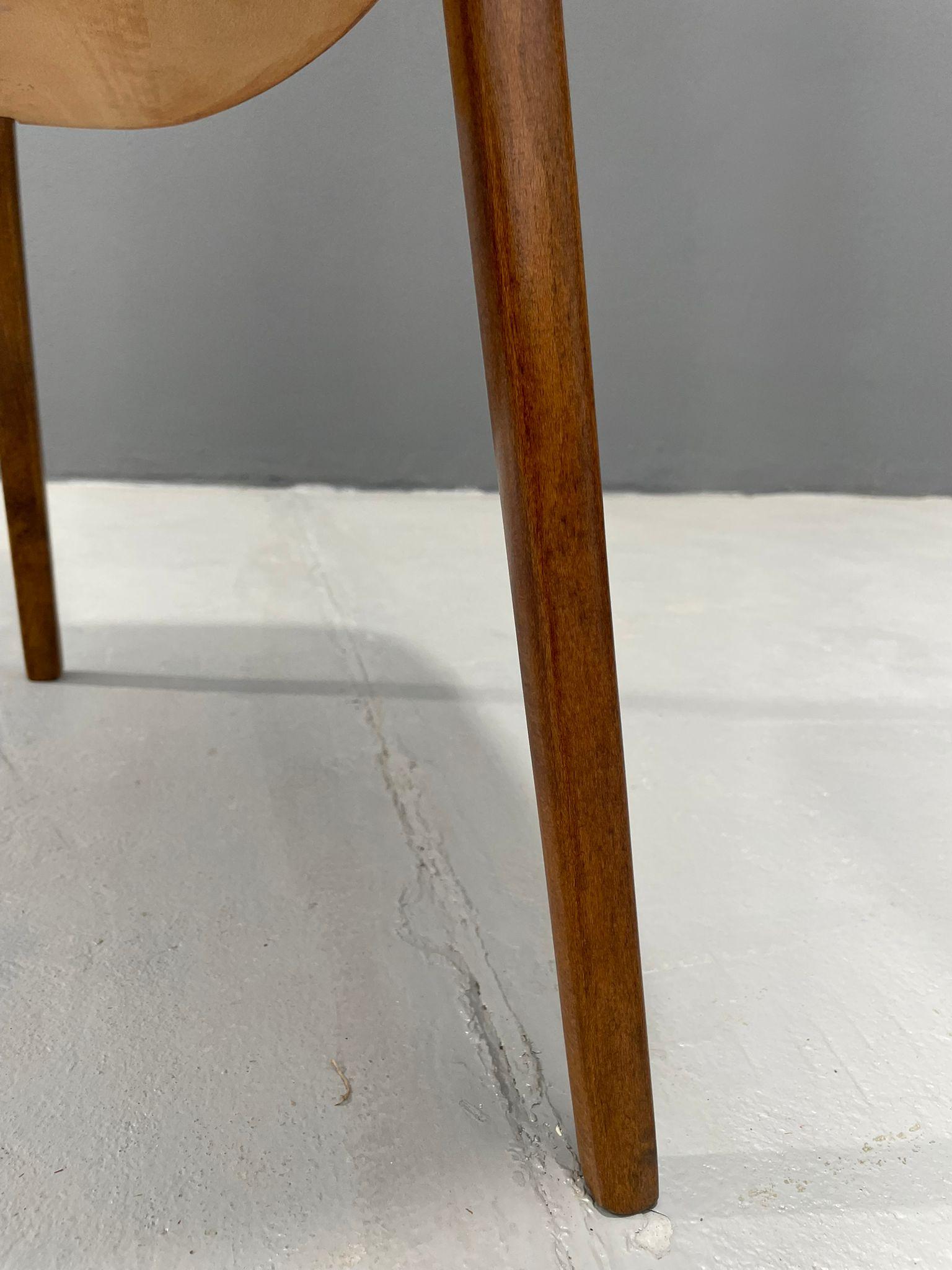 Art Deco Floor Lamp with Milk Glass and Side Table, Thonet, 1950s – Czechoslovak In Good Condition For Sale In Prague 8, CZ