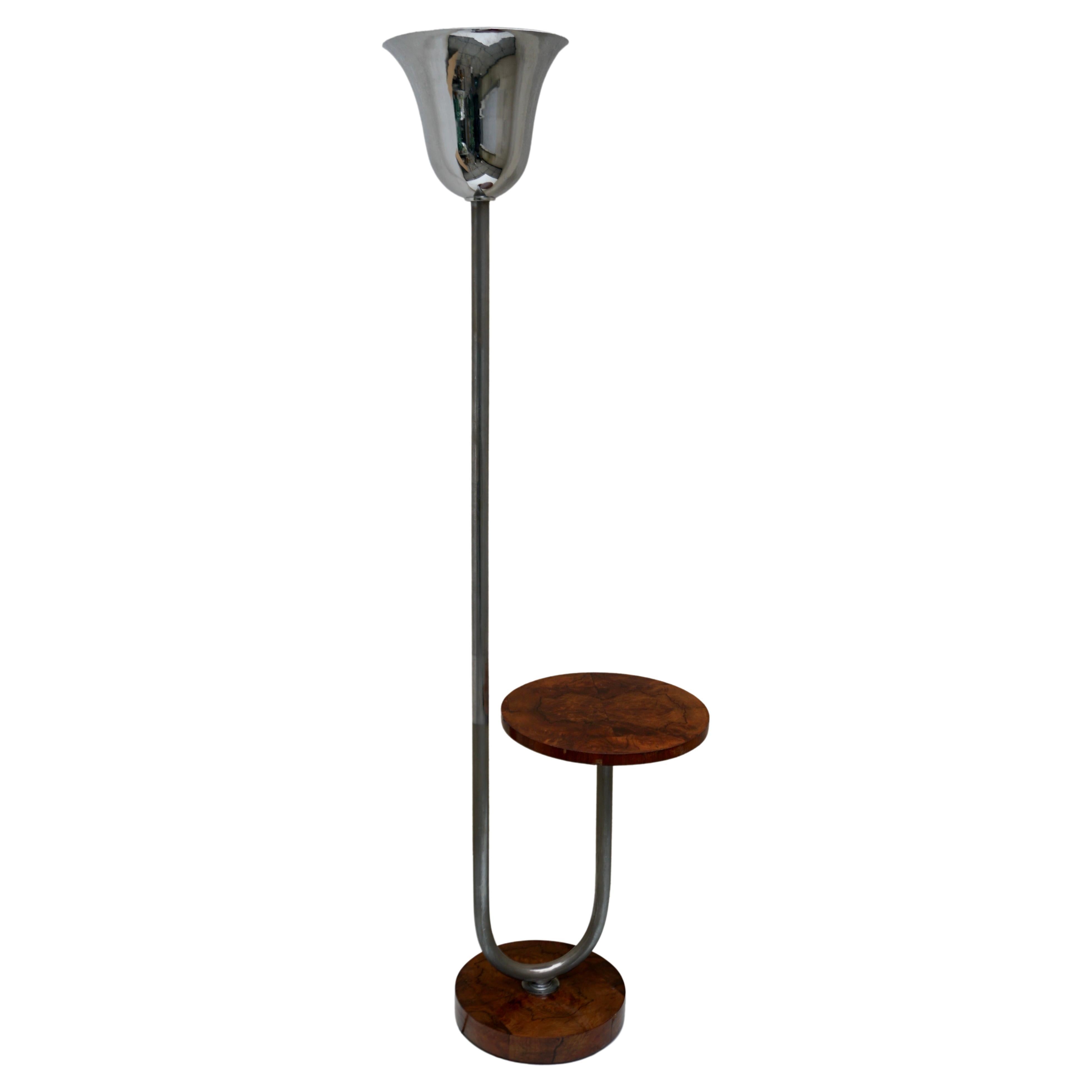 Art Deco Floor Lamp with Table 1930s For Sale