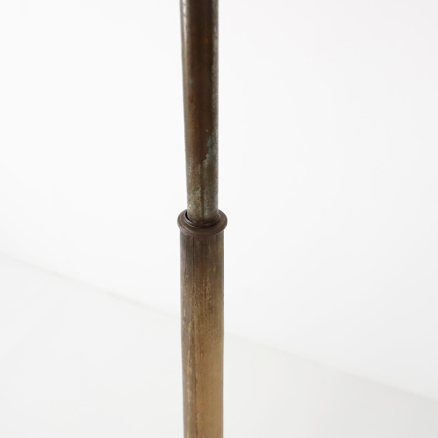 American Art Deco Floor Lamp. Wood Detail, circa 1930s For Sale