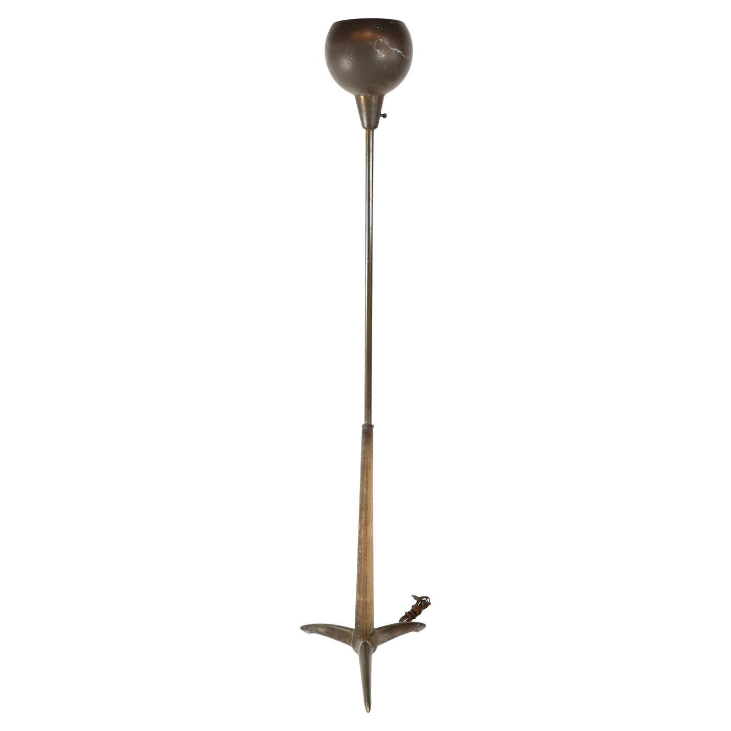 Art Deco Floor Lamp. Wood Detail, circa 1930s For Sale