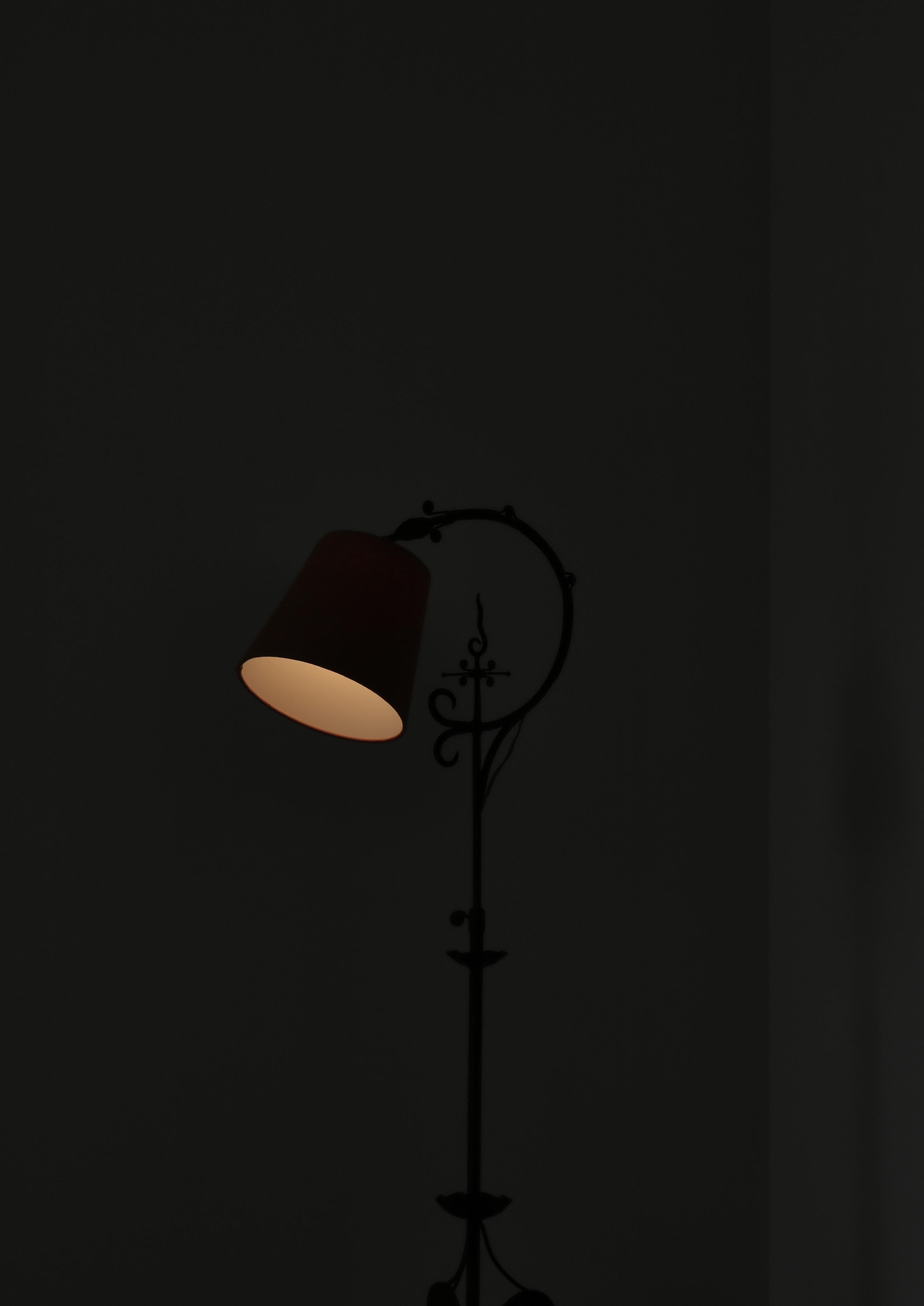 Lampadaire Art déco en fer forgé Taidetakomo Hakkarainen, Danemark, années 1930 en vente 3