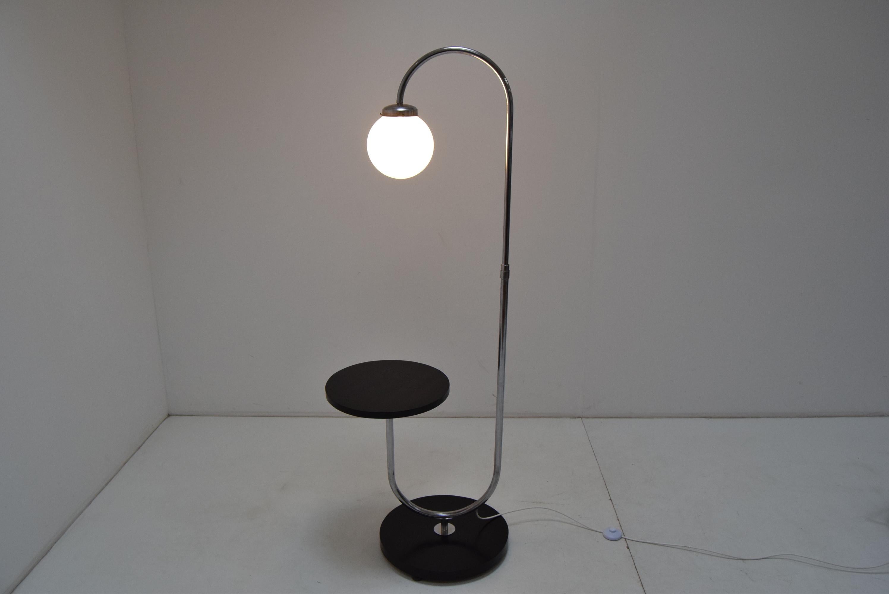 Czech Art Deco Floor Lamp, Designed by Jindrich Halabala, 1930's For Sale