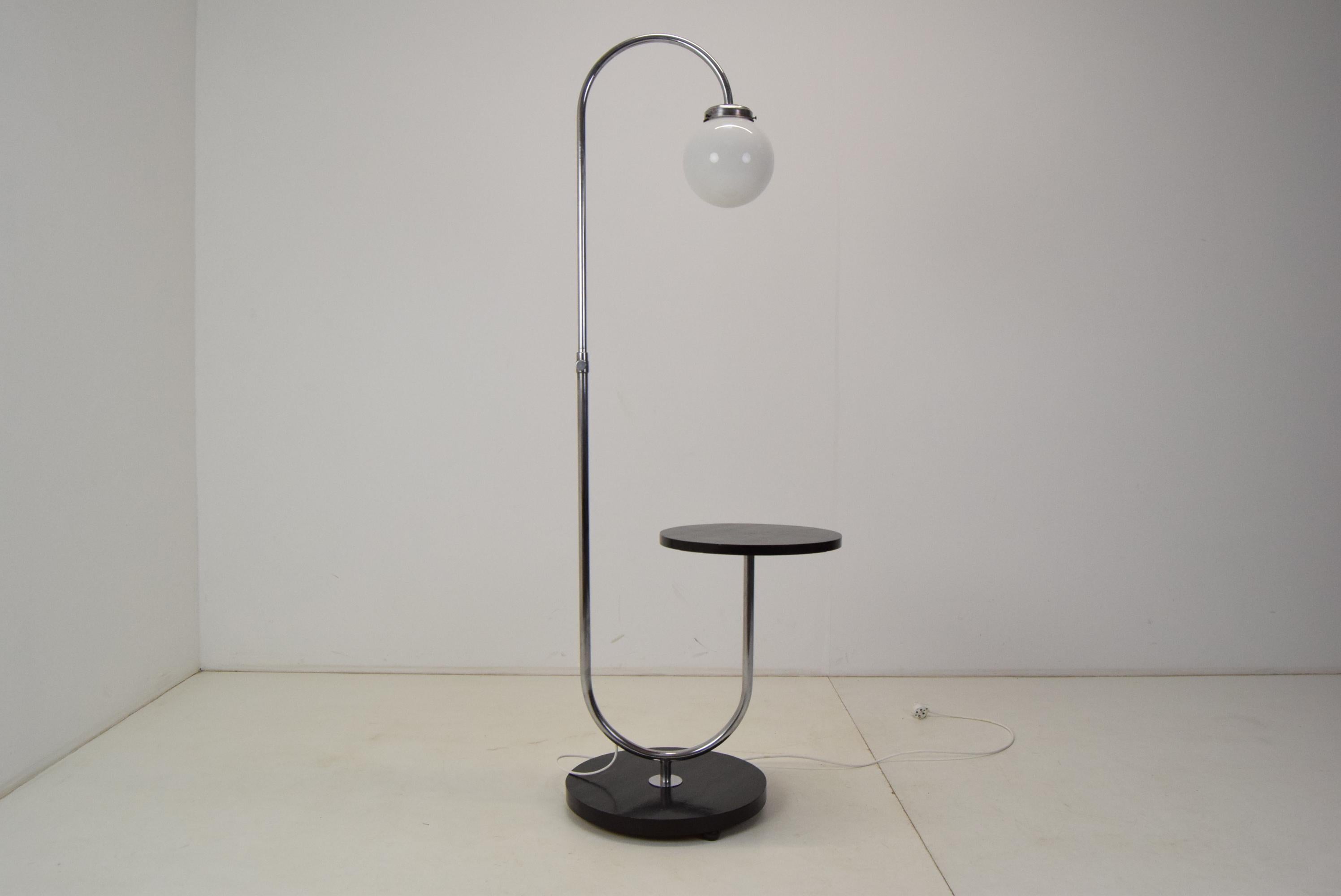 Glass Art Deco Floor Lamp, Designed by Jindrich Halabala, 1930's For Sale