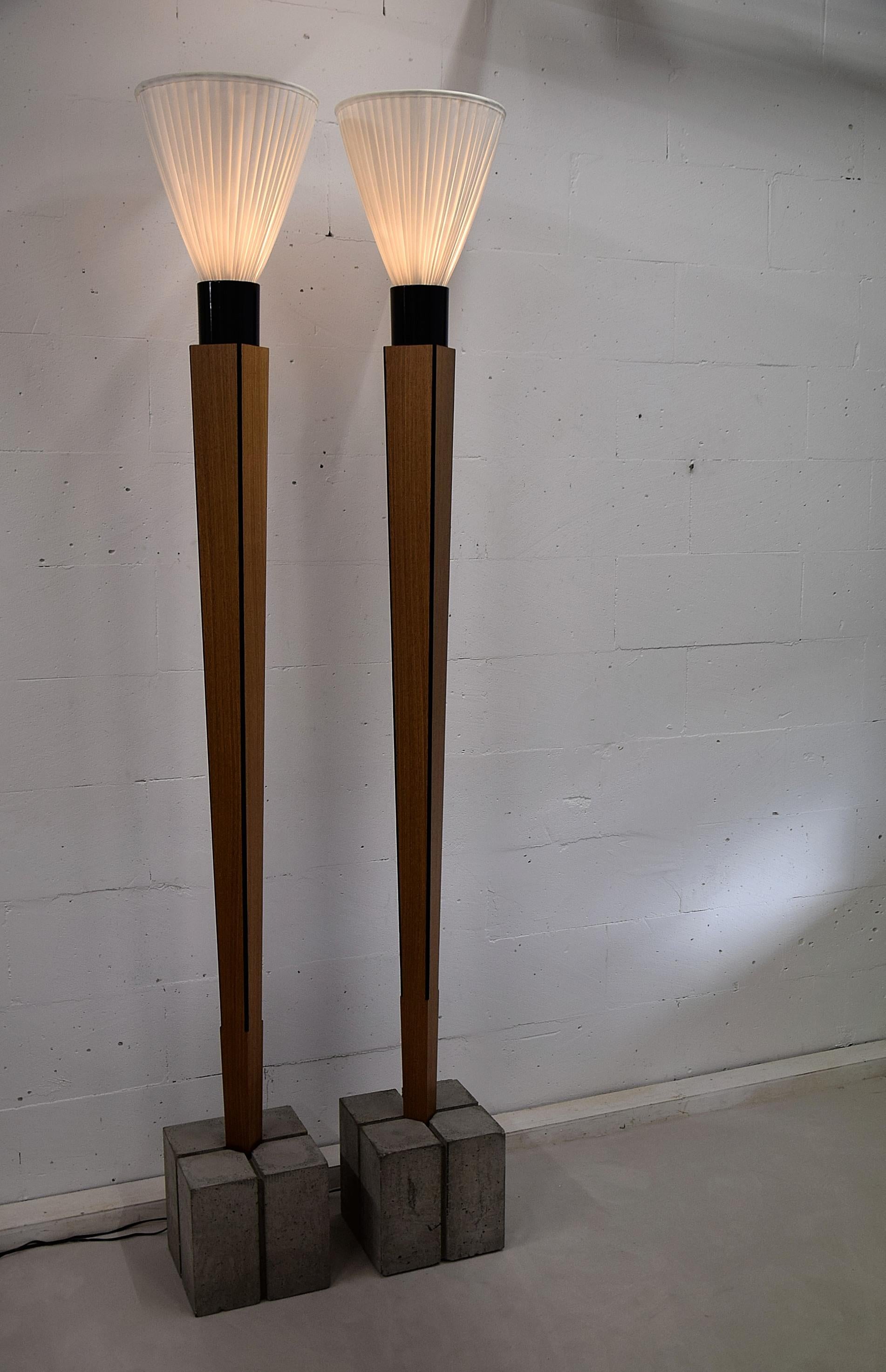 Steel Art Deco Floor Lamps with a Twist