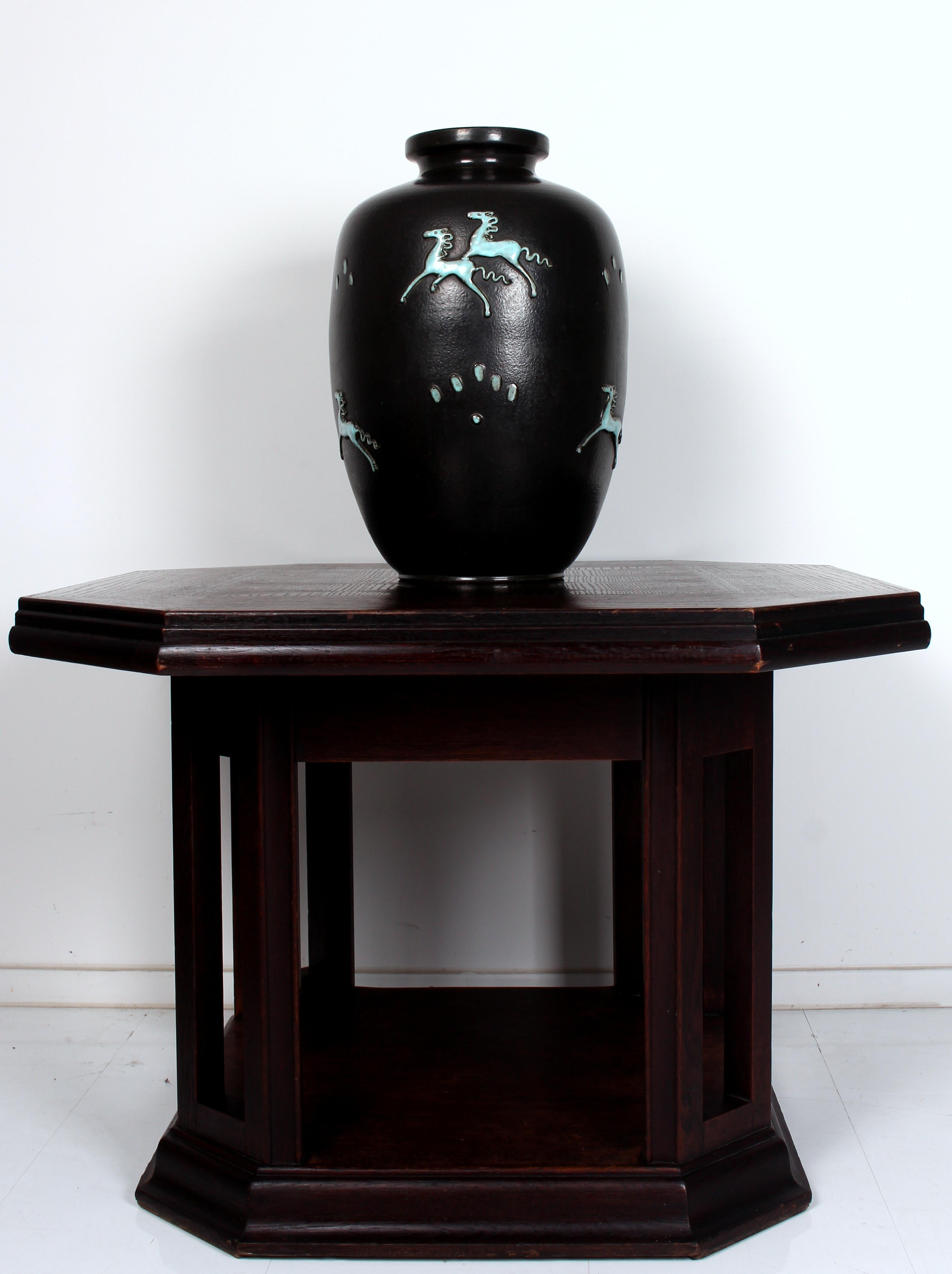 Art Deco Floor Vase Attr to Michael Powolny Wiener Keramik Schleiss Gmunden  For Sale 8