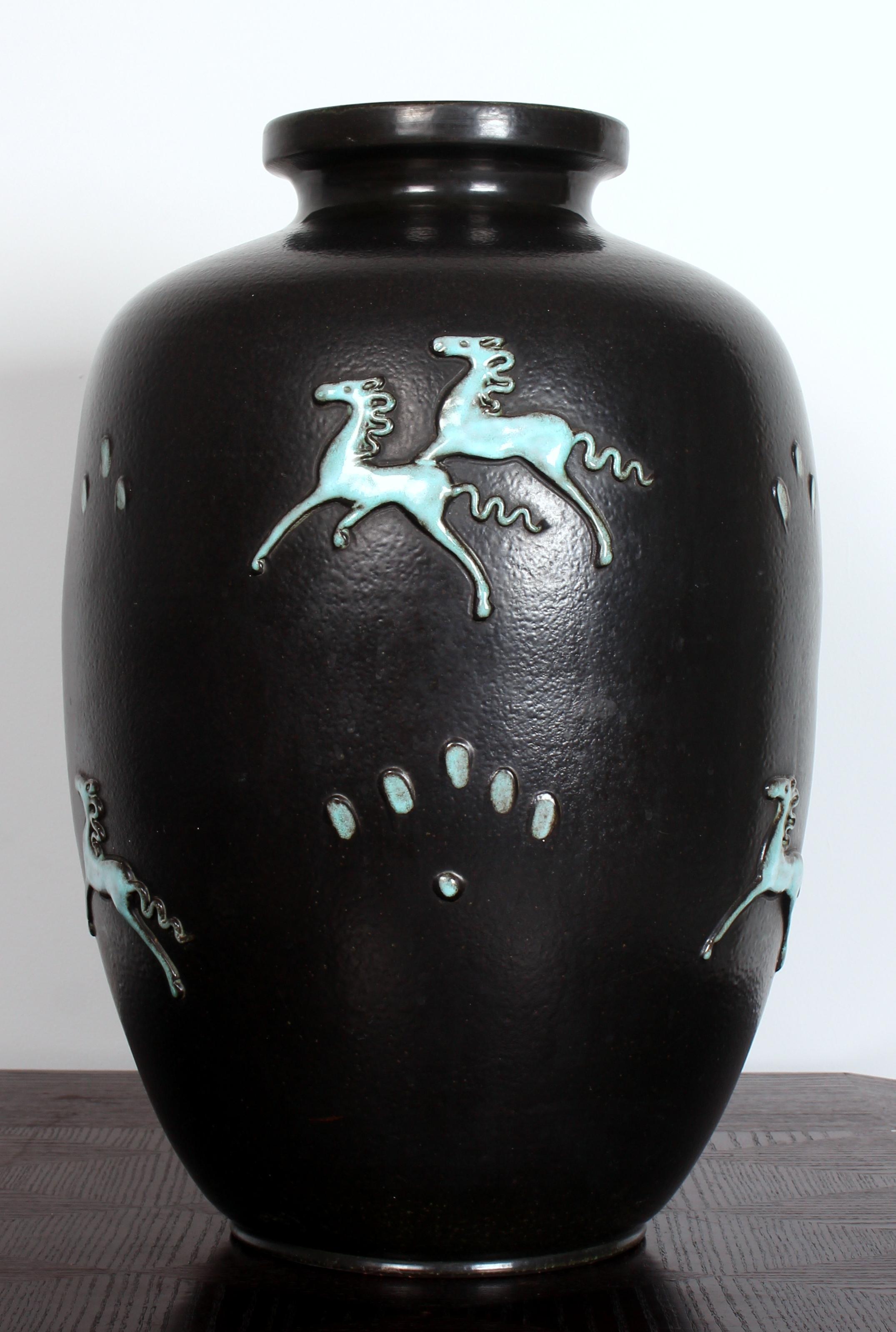 Art Deco Floor Vase Attr to Michael Powolny Wiener Keramik Schleiss Gmunden  For Sale 9
