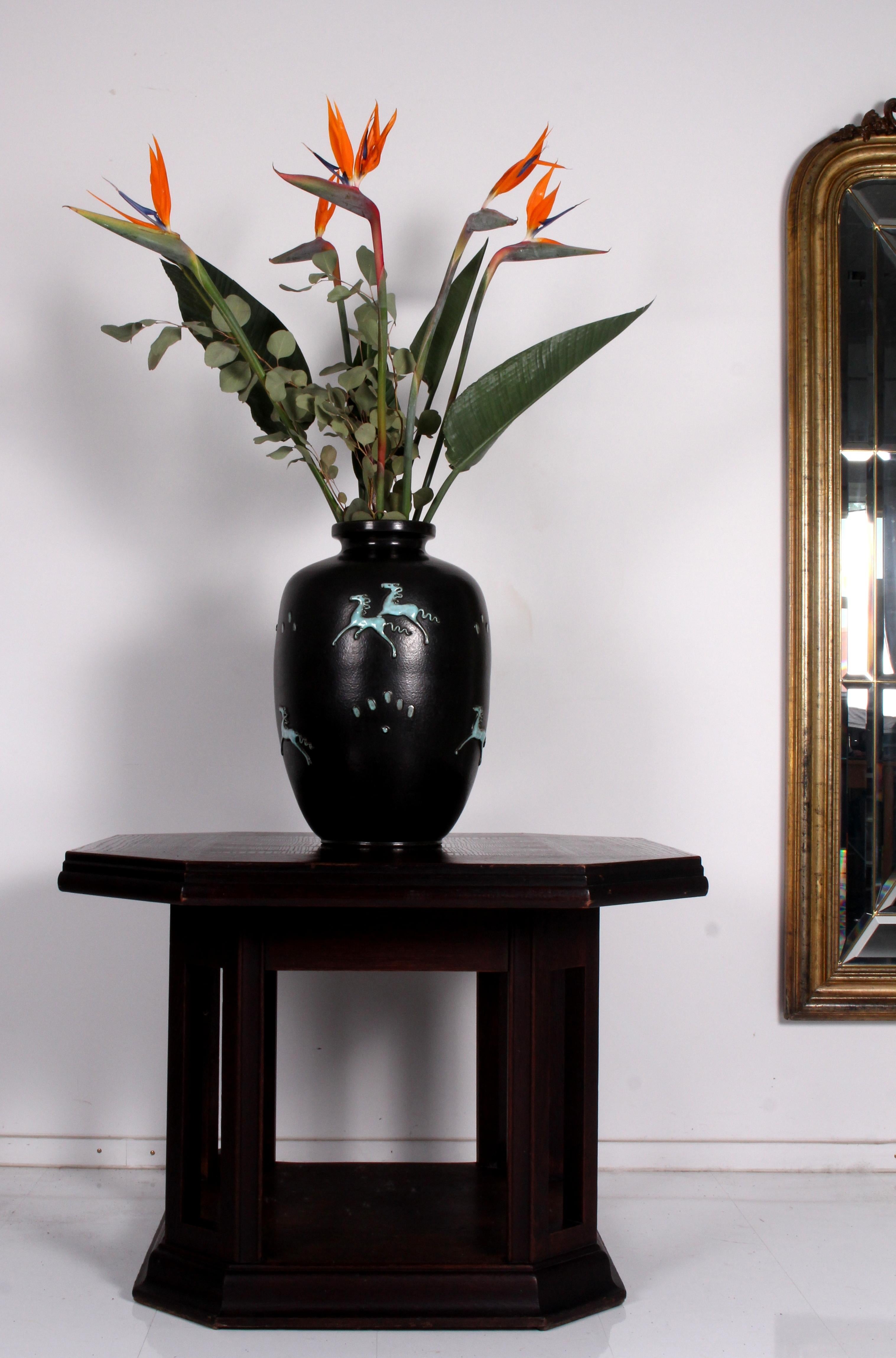 Art Deco Floor Vase Attr to Michael Powolny Wiener Keramik Schleiss Gmunden  For Sale 7