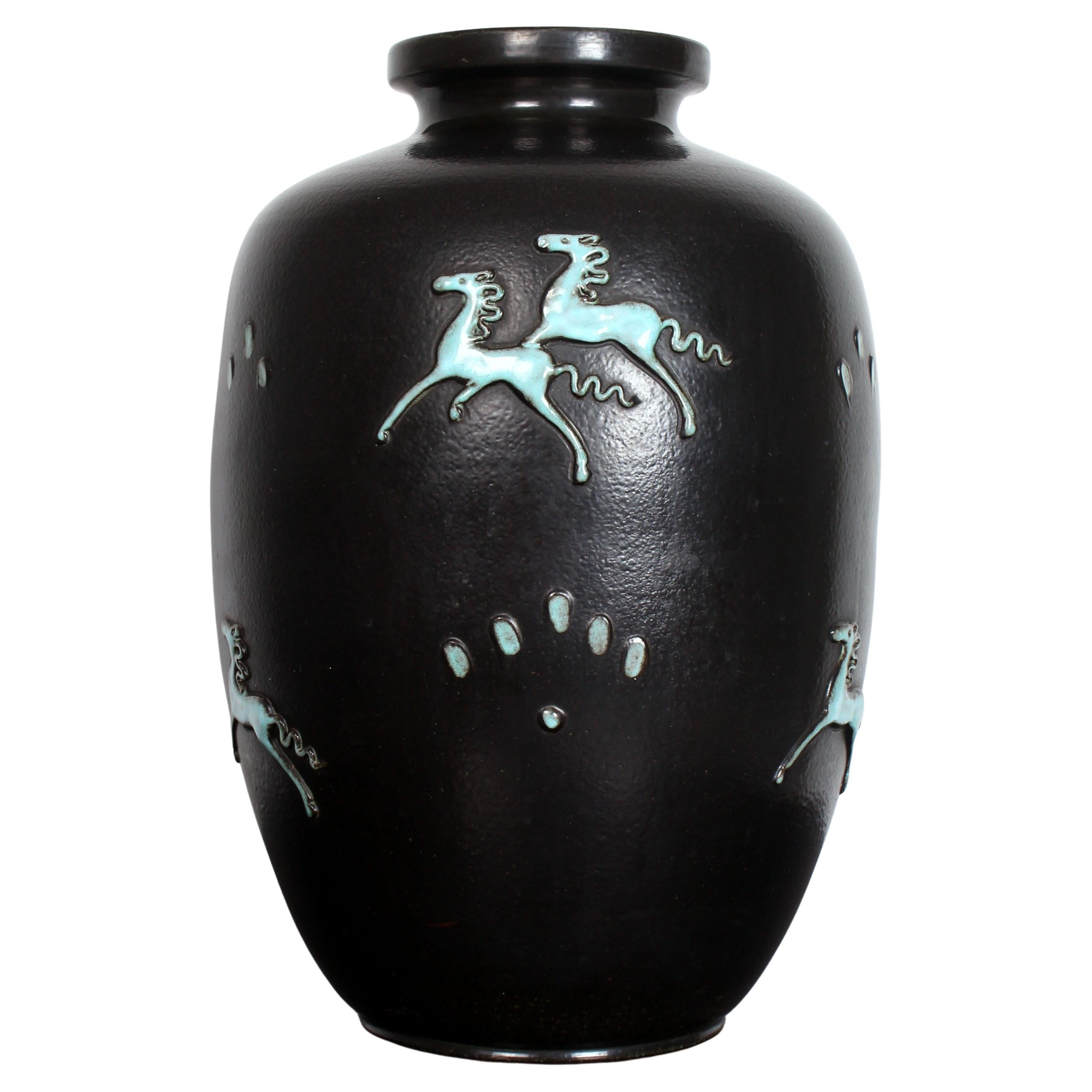 Vase de sol Art déco attr. à Michael Powolny / Wiener Keramik / Schleiss Keramik Gmunden 
