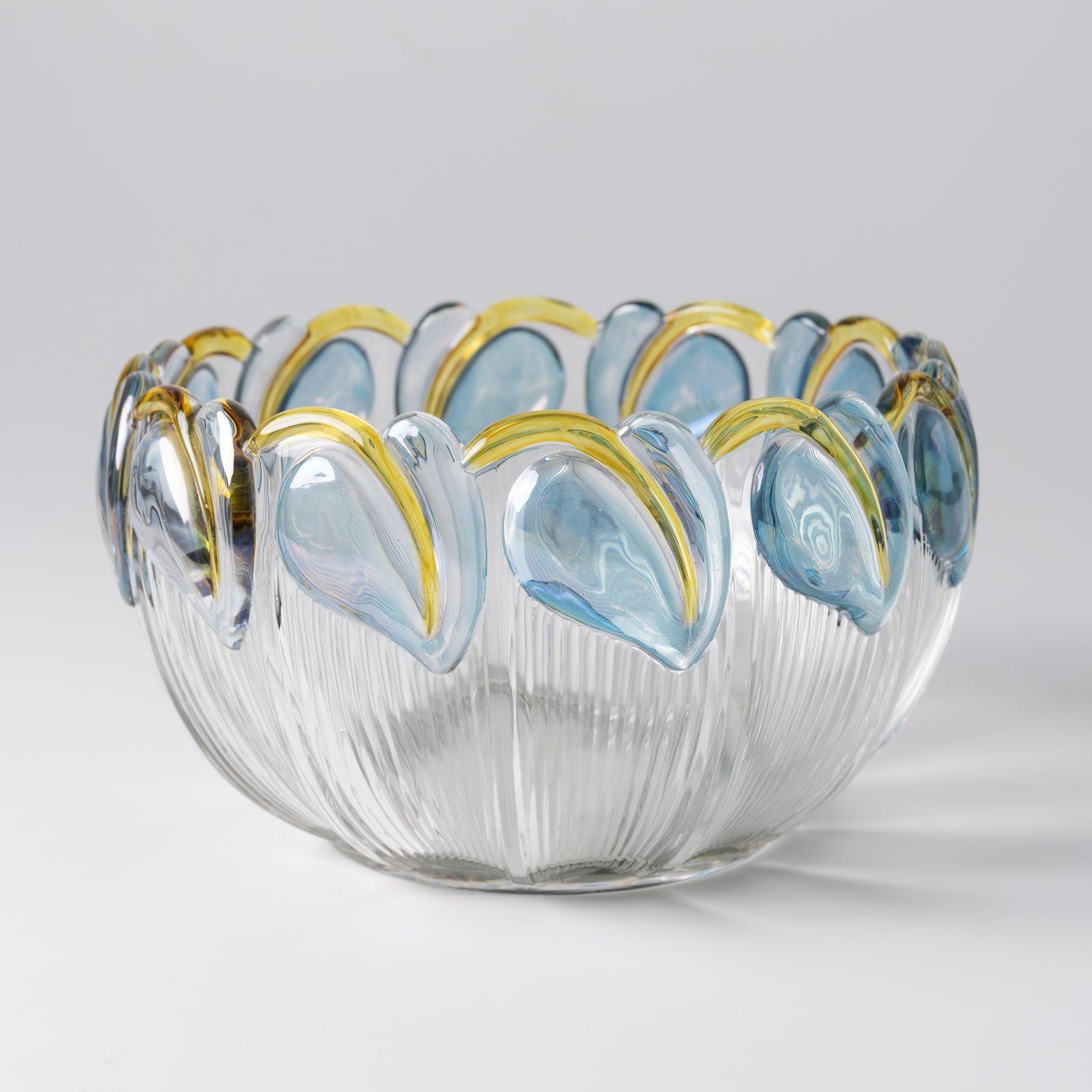Art Deco Floral Punch Bowl & 6 Matching Glasses im Angebot 1