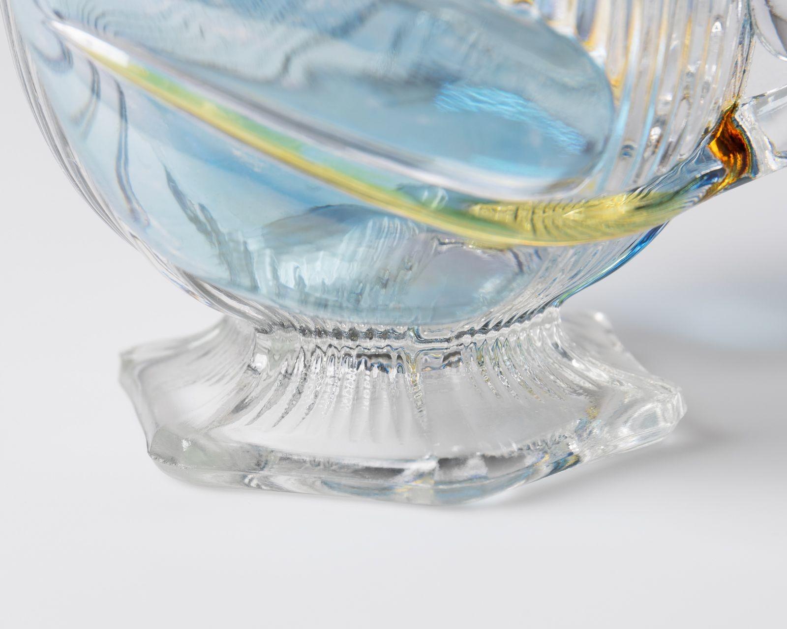 Art Deco Floral Punch Bowl & 6 Matching Glasses im Angebot 4