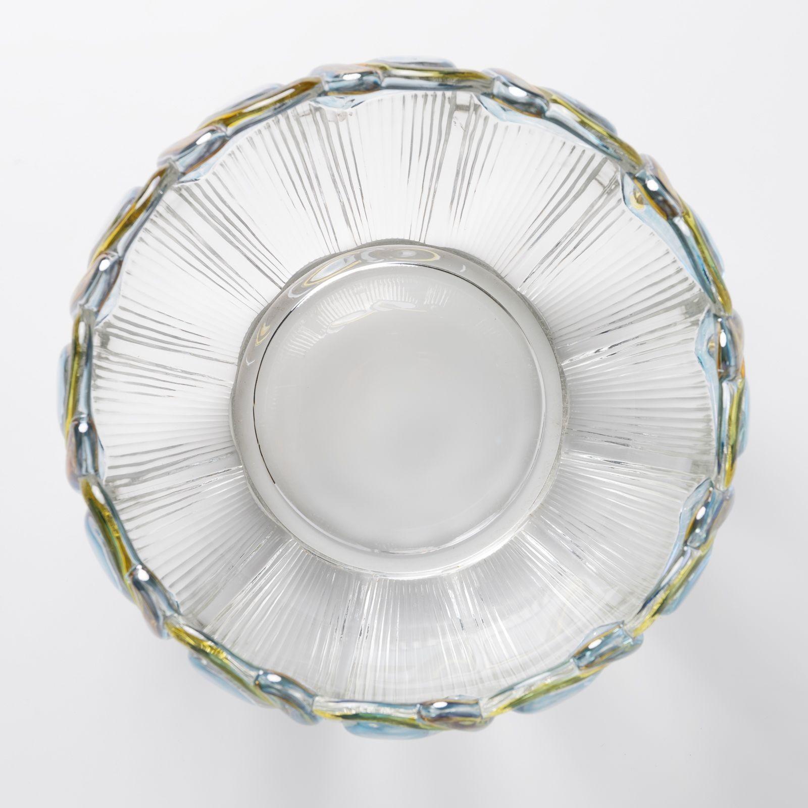Art Deco Floral Punch Bowl & 6 Matching Glasses (20. Jahrhundert) im Angebot