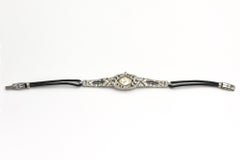 Art Deco Floral Sapphire Diamond Ladies Dress Watch