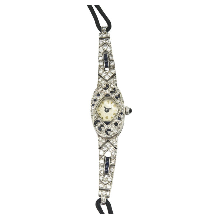 1stdibs Diamond Floral Ladies Dress Art Deco Women's Wrist Watch