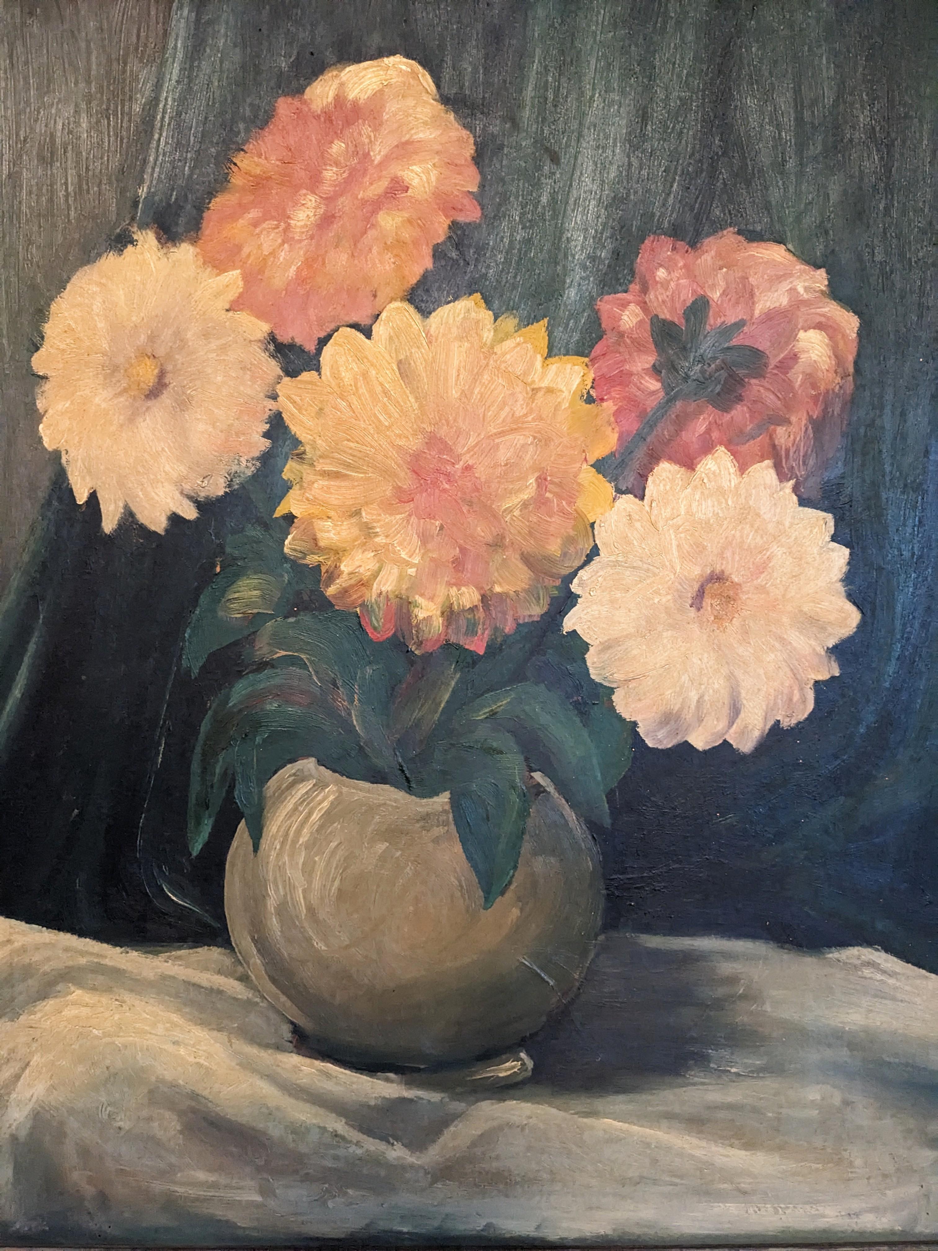 American Art Deco Floral Study For Sale