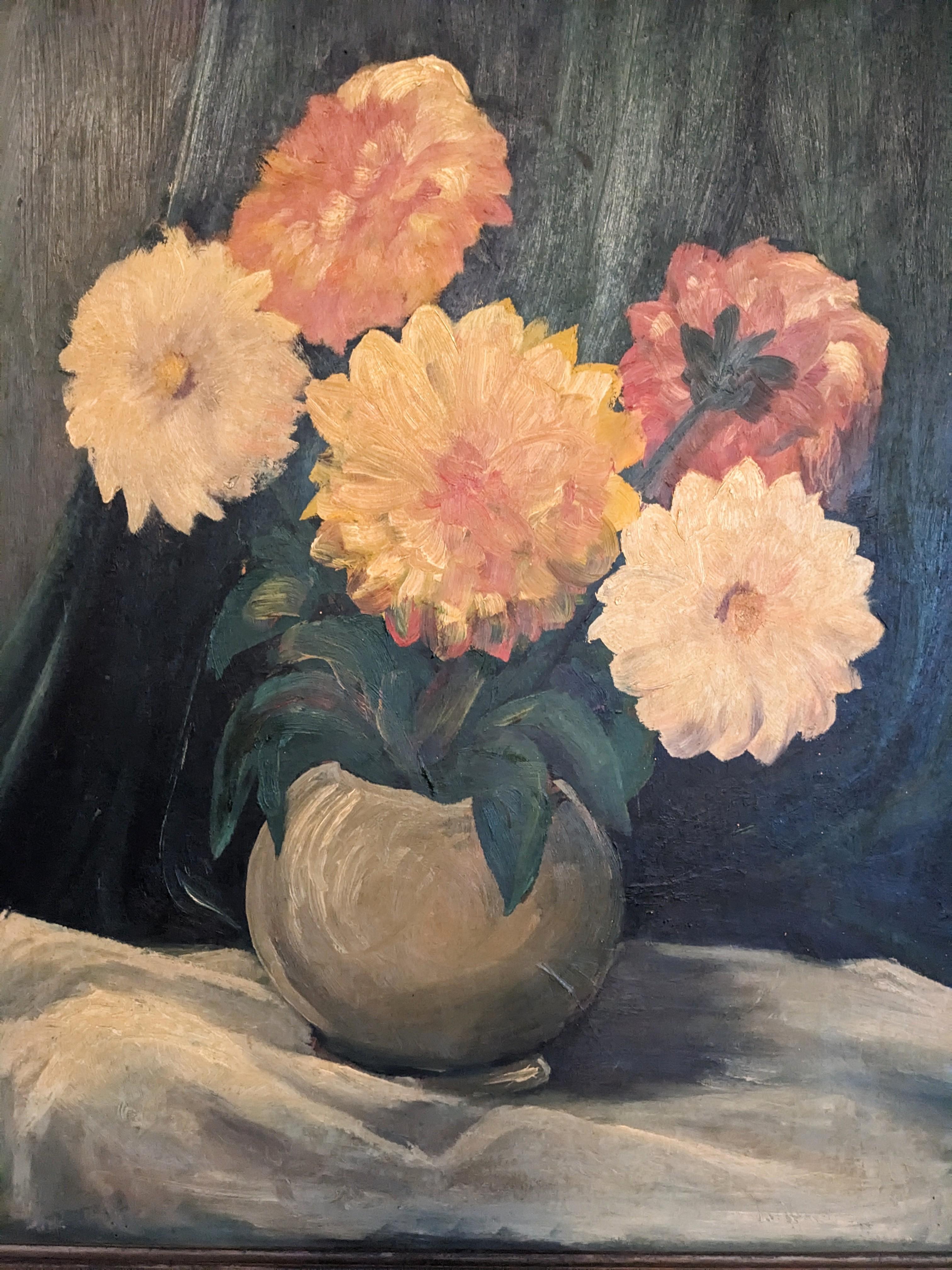 Art Deco Floral Study In Good Condition For Sale In Riverdale, NY