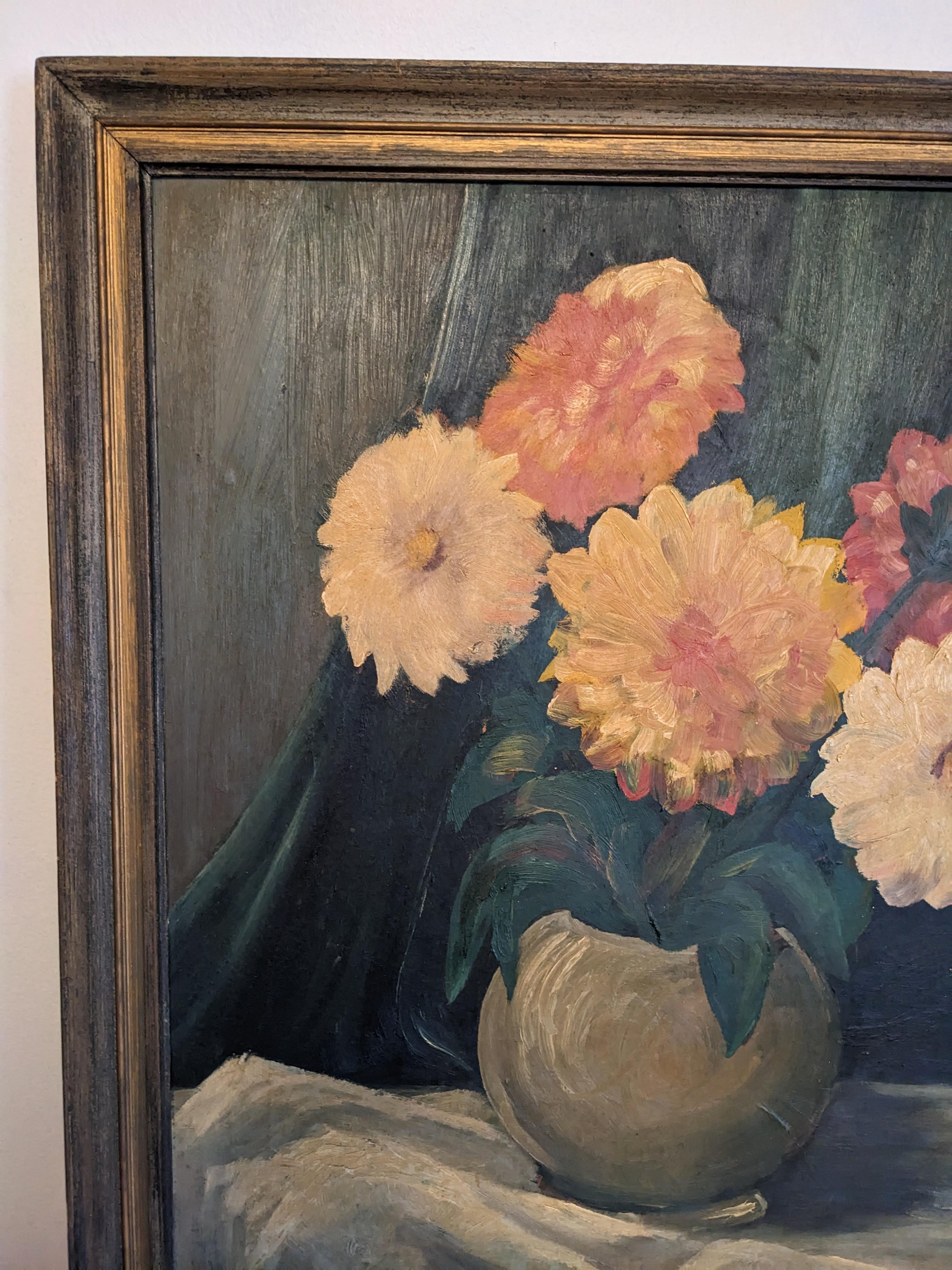 Mid-20th Century Art Deco Floral Study For Sale
