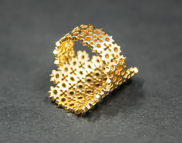 Art Deco Style Florentine Italian Style Ring of Florence in 18KT Yellow ...