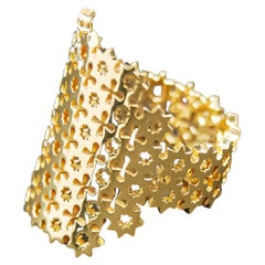 Art Deco Style Florentine Italian Style Ring of Florence in 18KT Yellow Gold
