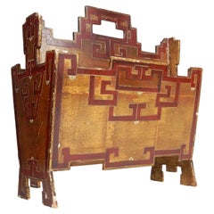 Art Deco Florentine Italy Gilt Gold Magazine Stand Greek Key Design