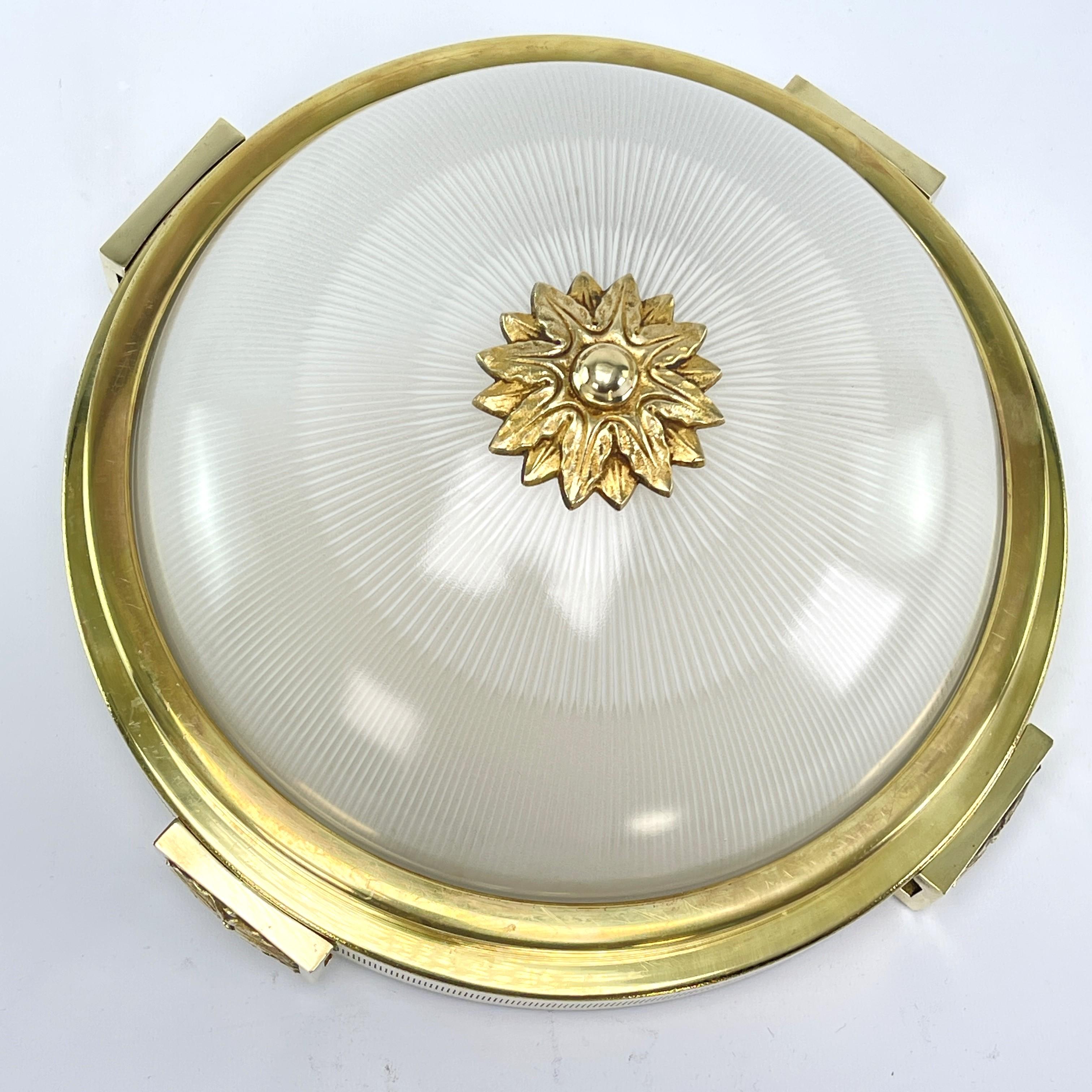 Art Deco Flush Mount Bronze Plafoniere by Holophane, 1930s In Good Condition In Saarburg, RP