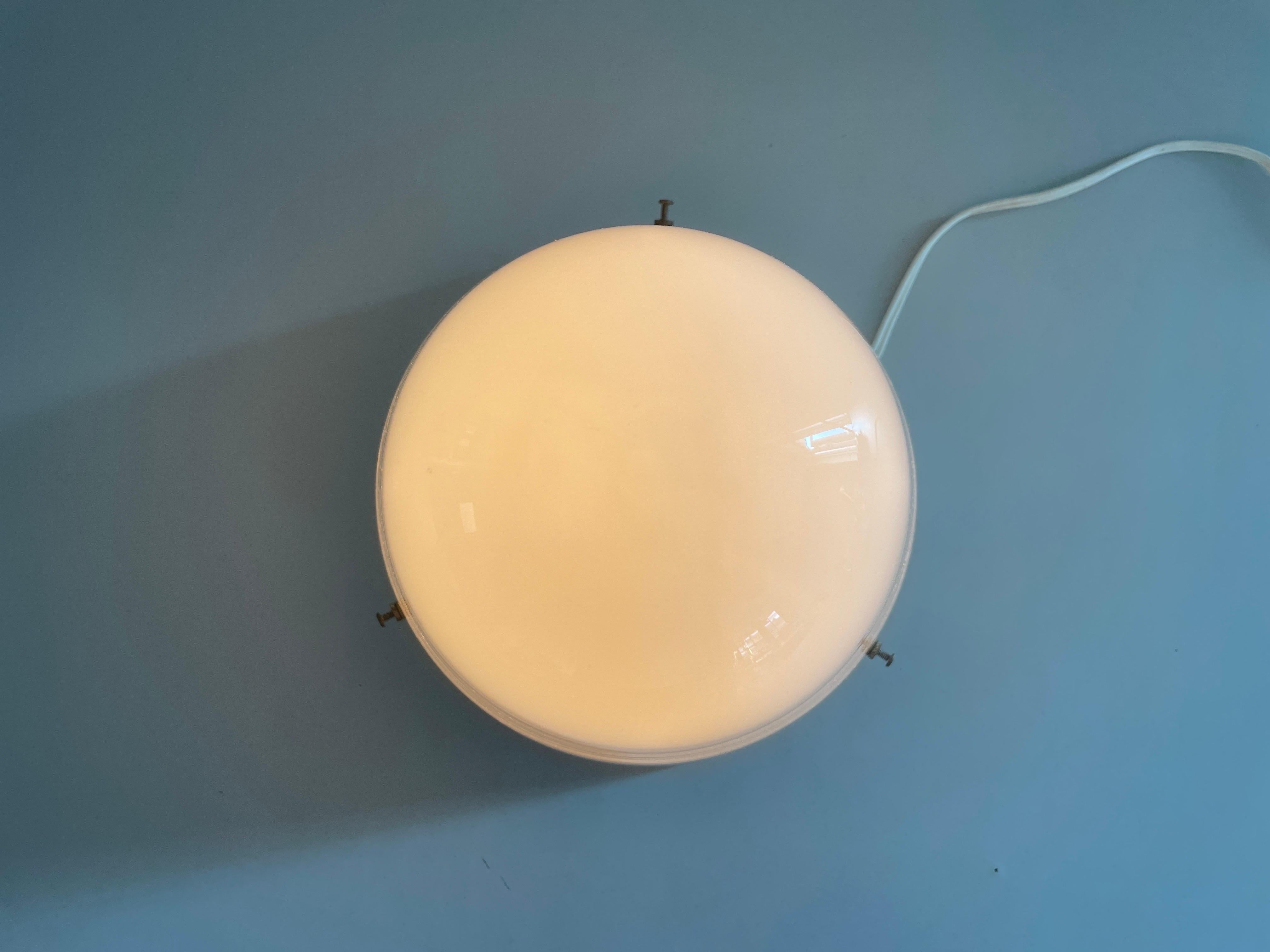 Art Deco Flush Mount Ceiling Lamp with Porcelain Base, 1940s, Germany For Sale 9