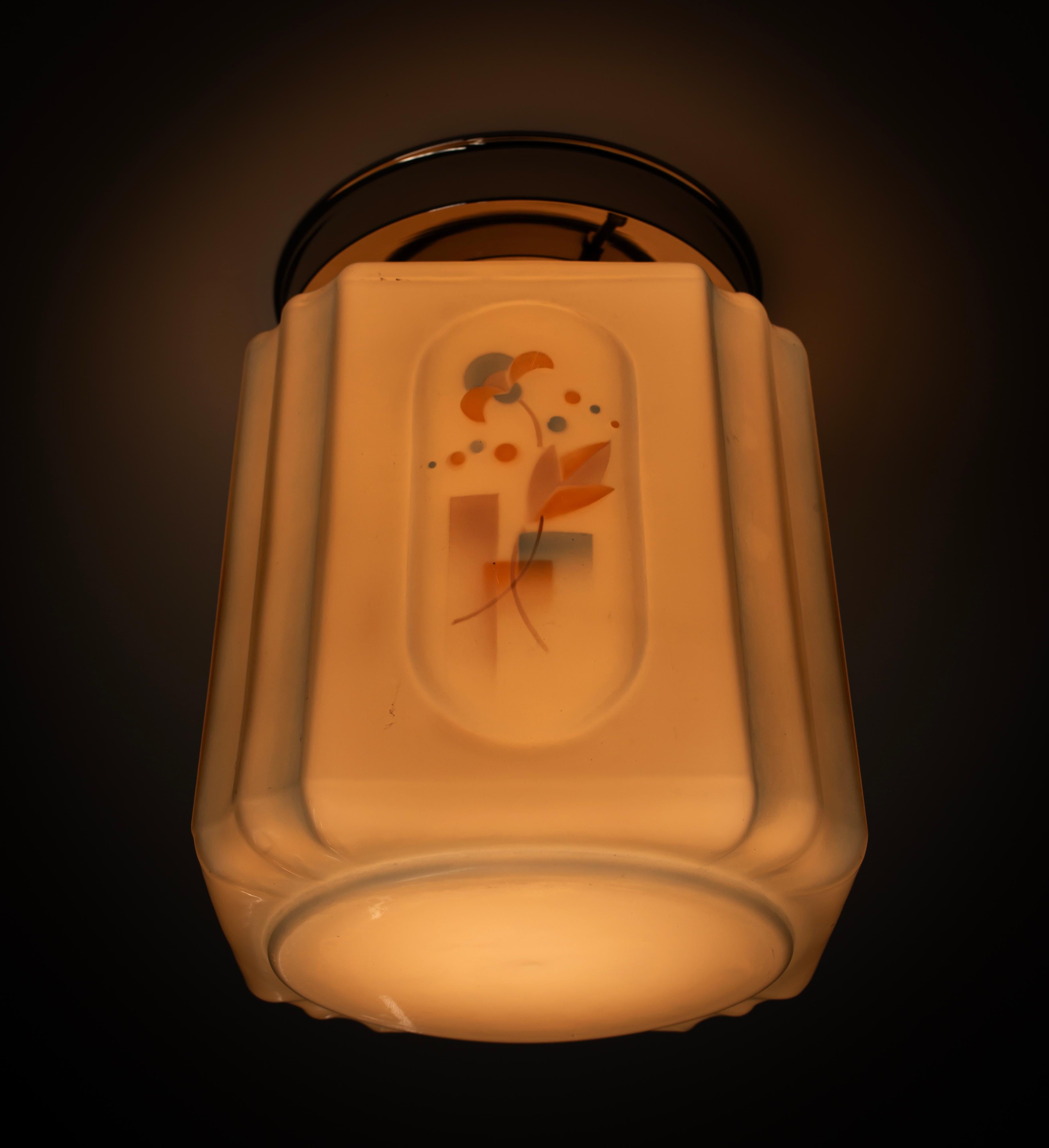 Art Deco Flush Mount Ceiling Light, 1930s For Sale 4