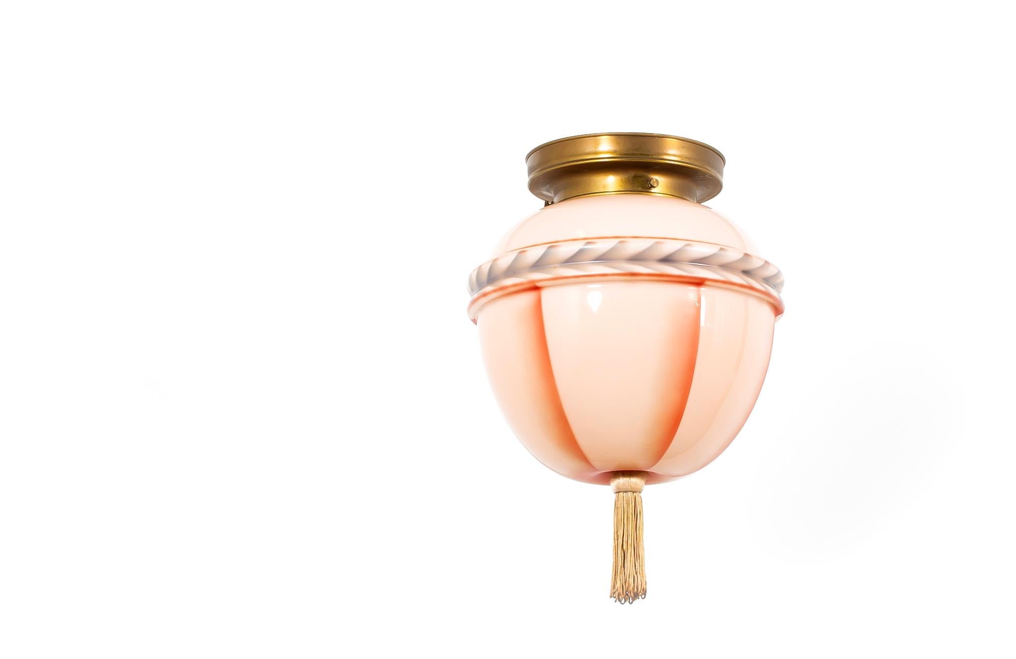Mid-20th Century Art Deco Flush Mount Ceiling Light, 1930s For Sale