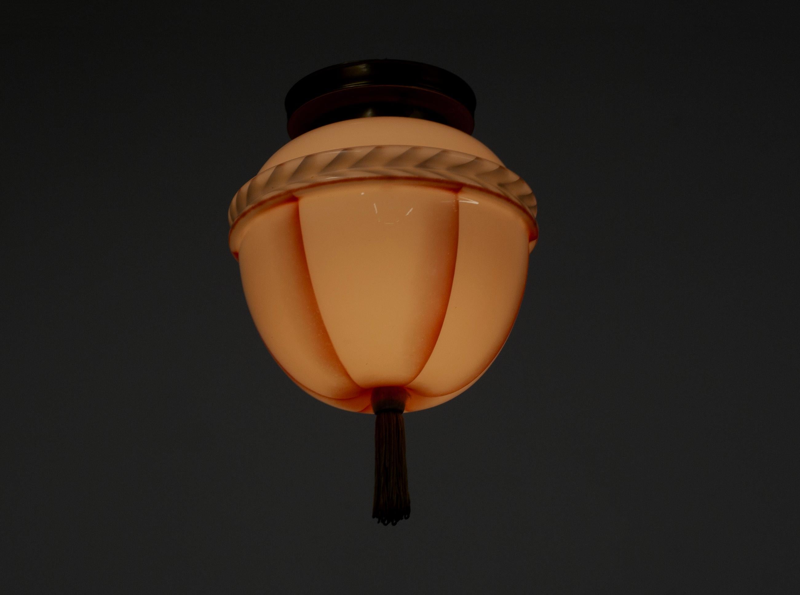 Art Deco Flush Mount Ceiling Light, 1930s For Sale 1