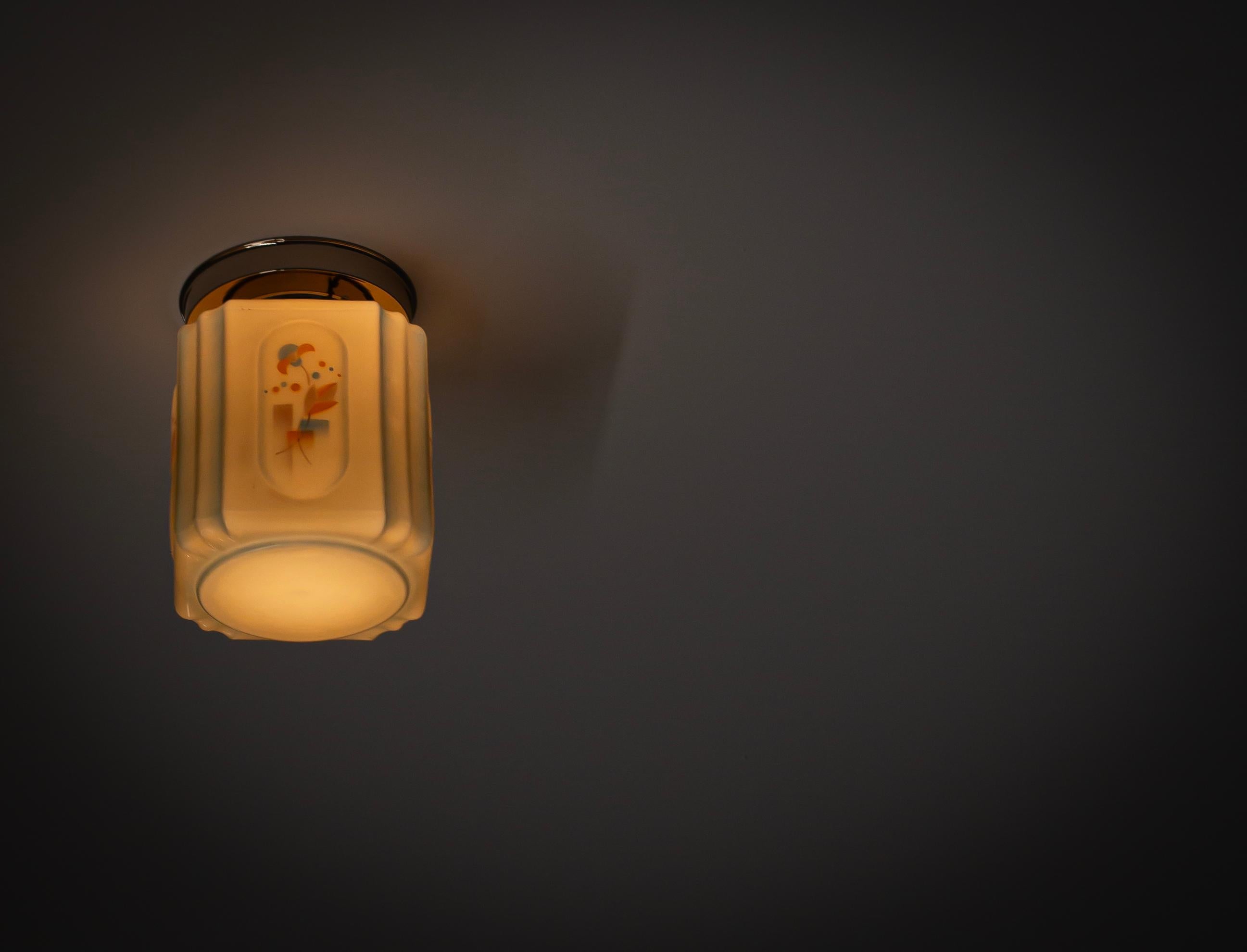 Art Deco Flush Mount Ceiling Light, 1930s For Sale 1