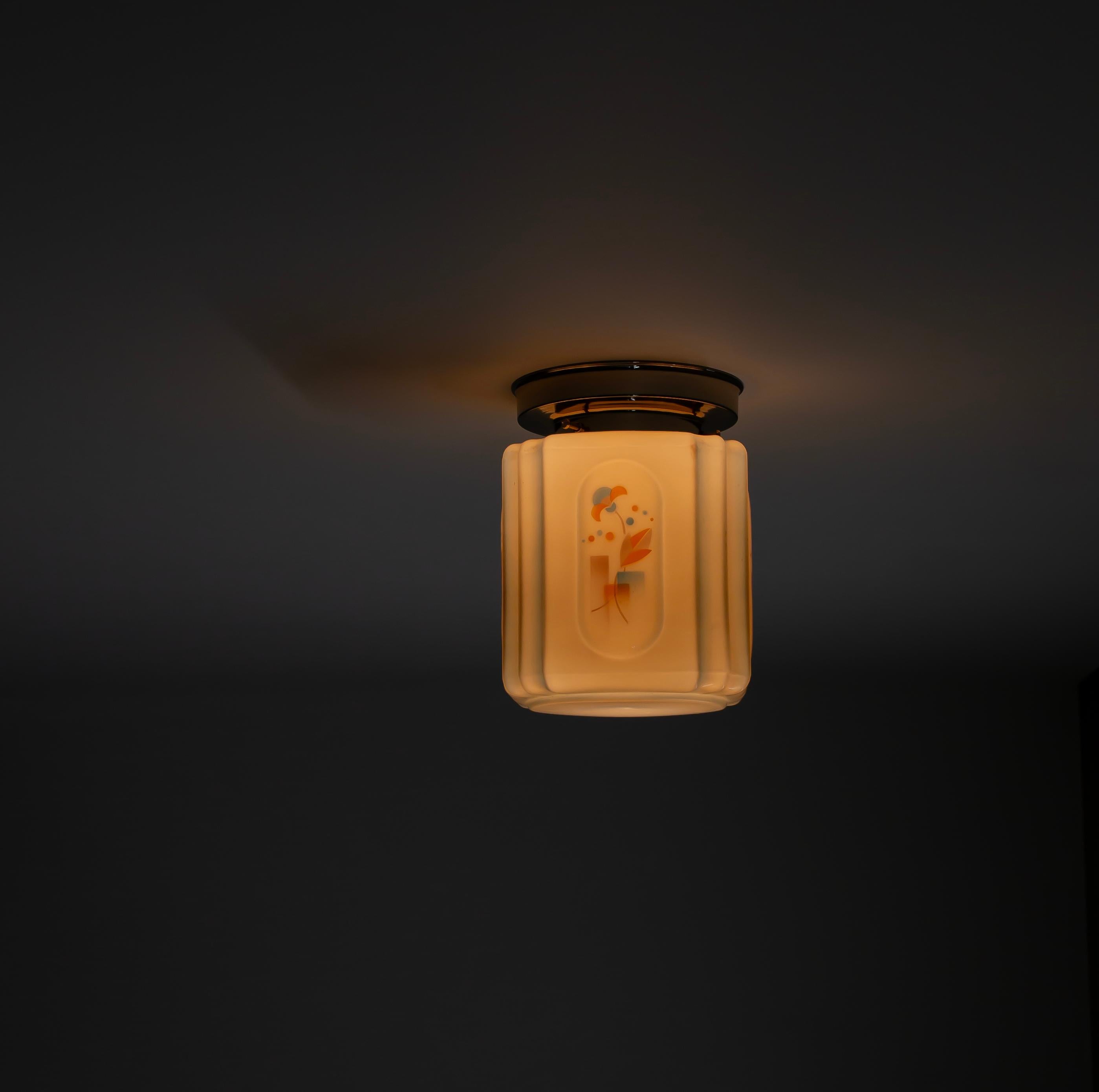 Art Deco Flush Mount Ceiling Light, 1930s For Sale 2