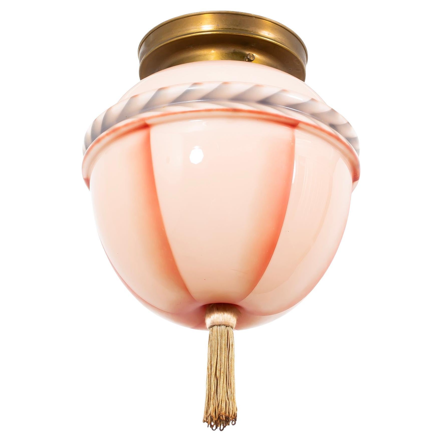 Art Deco Flush Mount Ceiling Light, 1930s For Sale