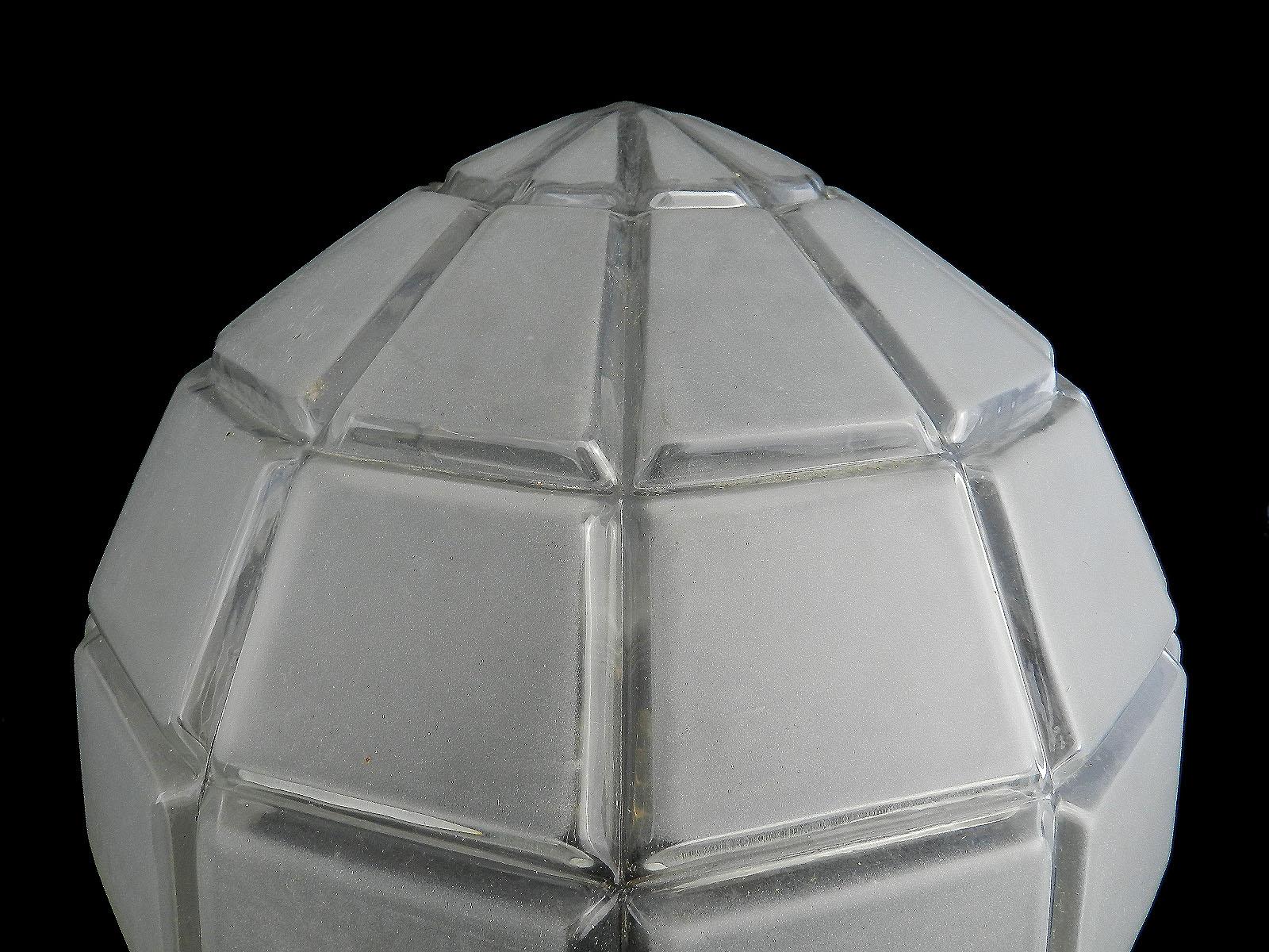 Art Deco Flush Mount Ceiling Light Large Frosted Glass Globe Shade, circa 1930 In Good Condition In Mimizan, FR