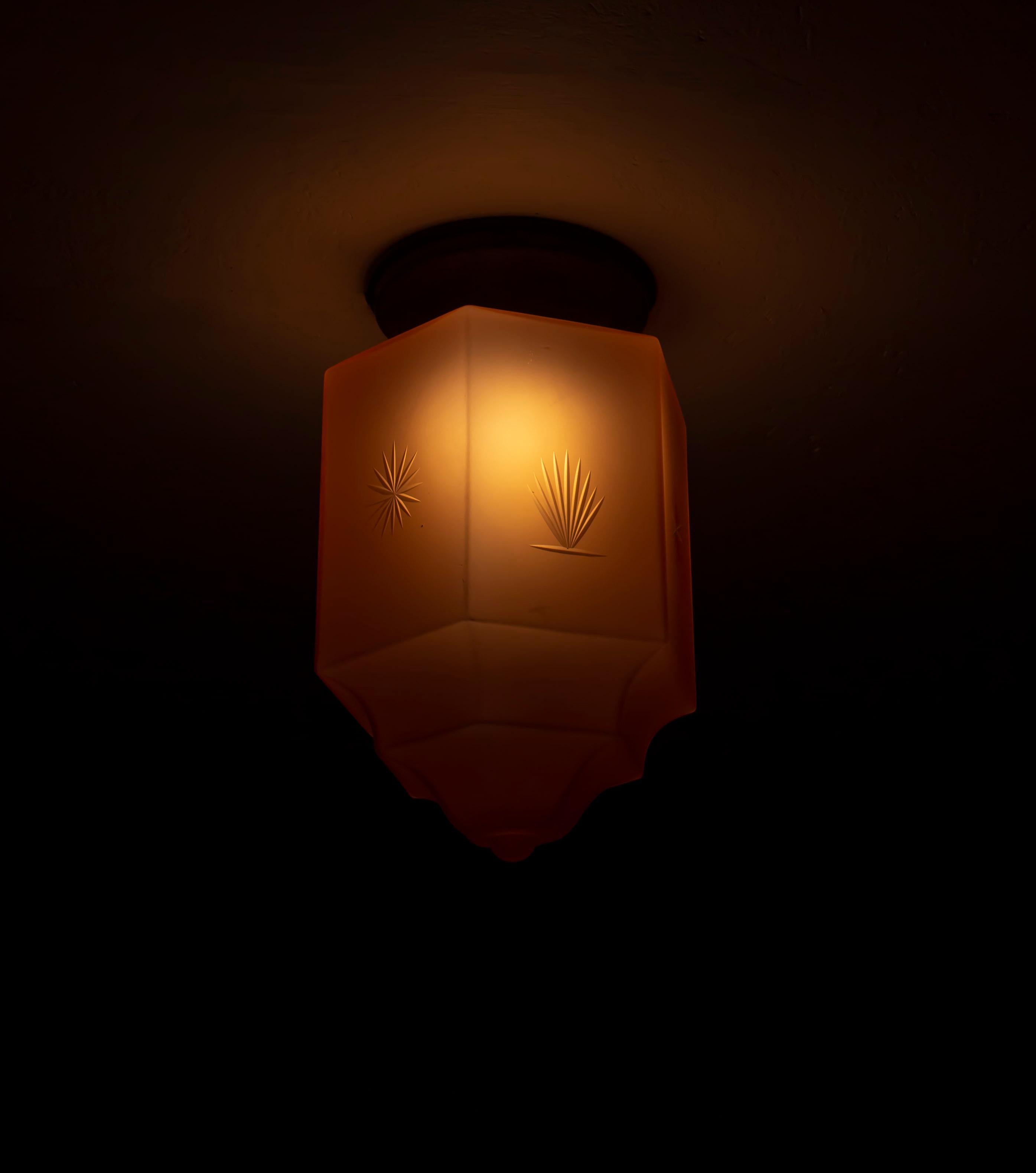 Art Deco Flush Mount Light, 1930s 4