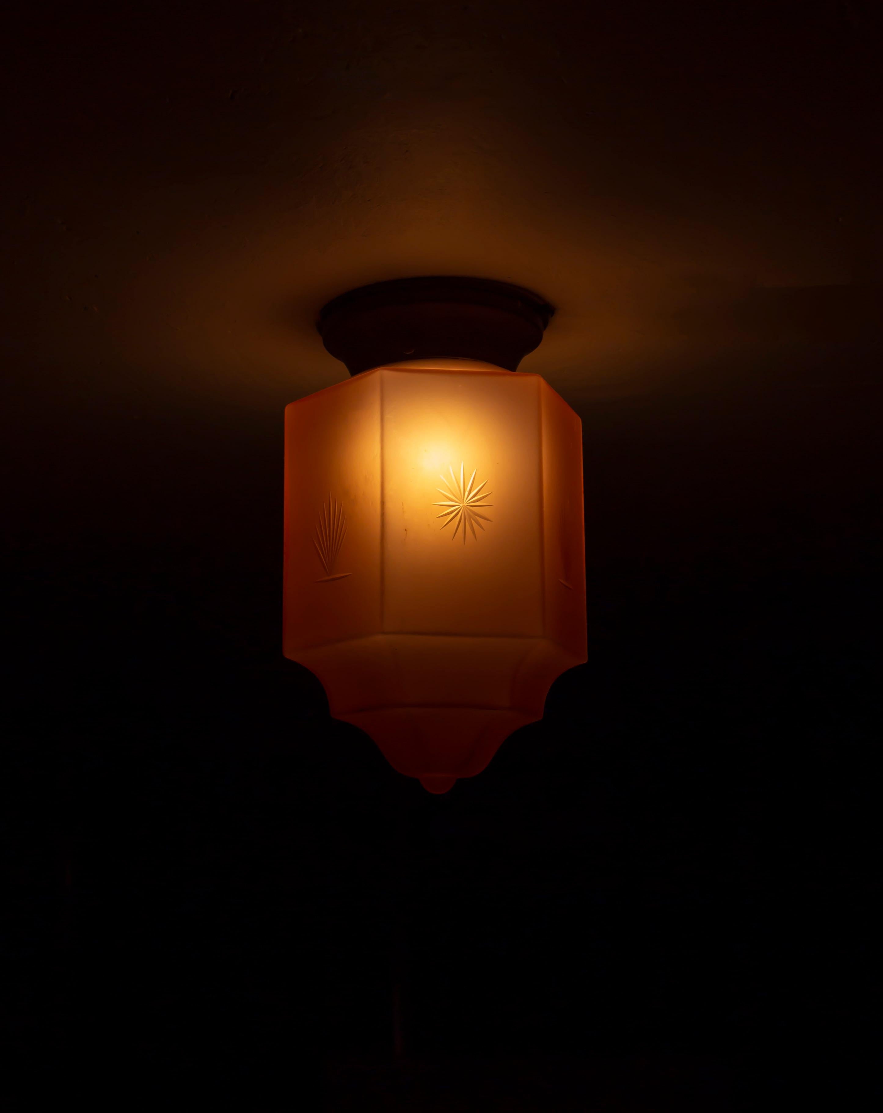 Art Deco Flush Mount Light, 1930s 5