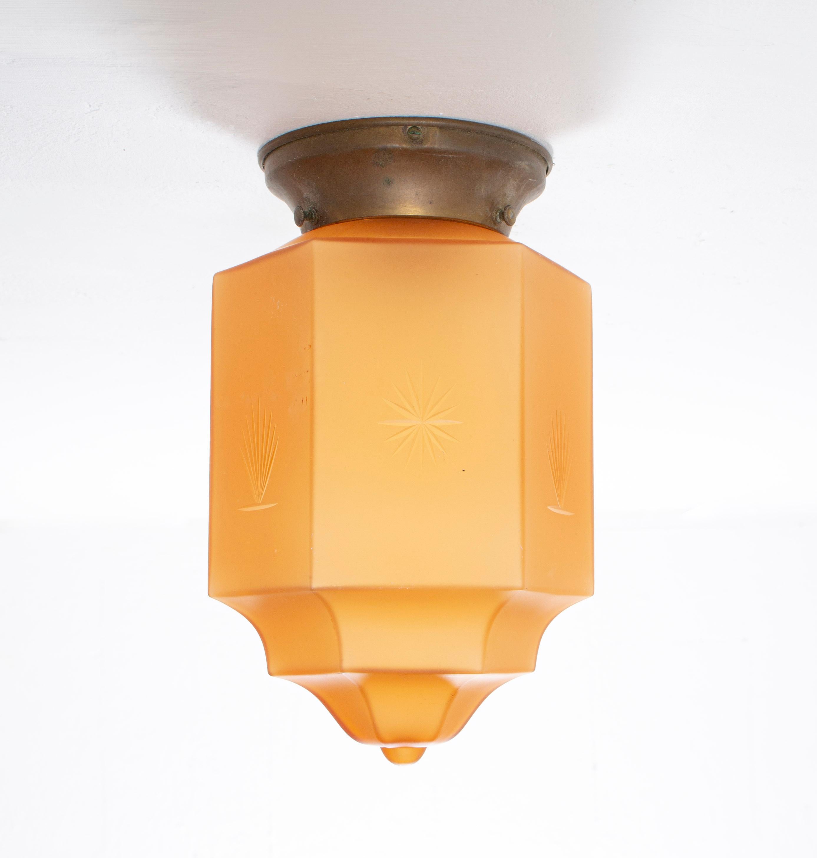 Mid-20th Century Art Deco Flush Mount Light, 1930s