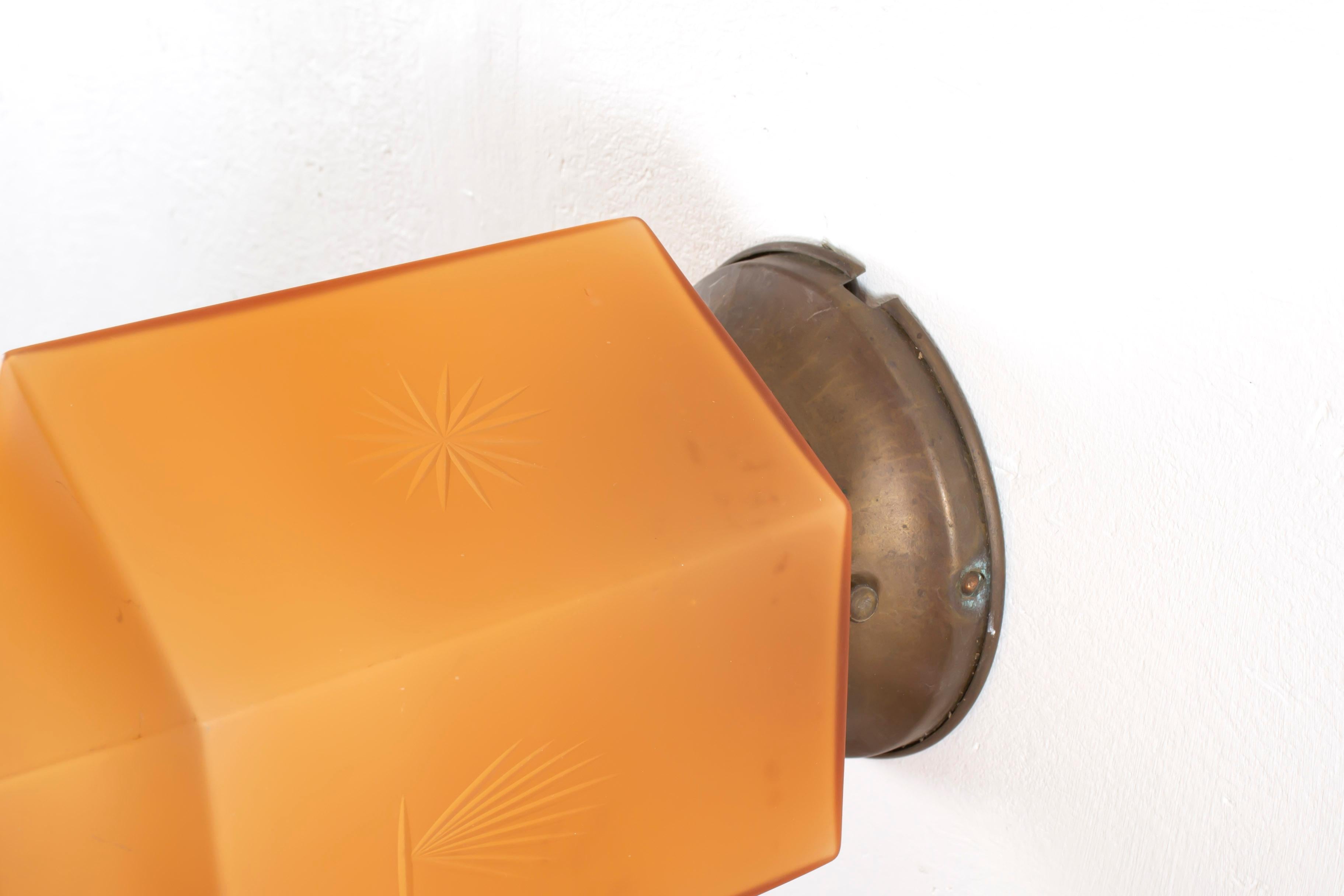 Opaline Glass Art Deco Flush Mount Light, 1930s
