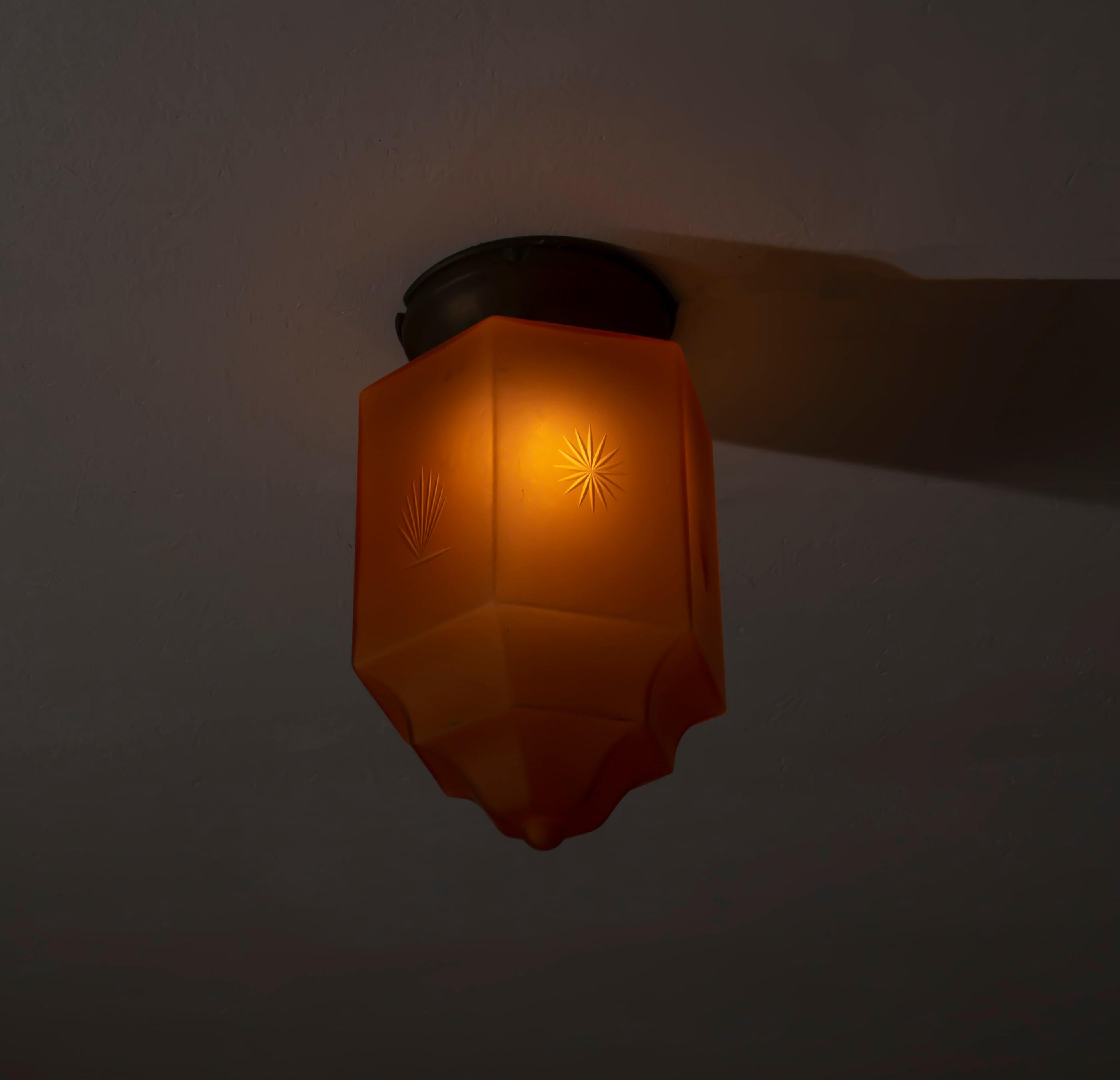Art Deco Flush Mount Light, 1930s 1